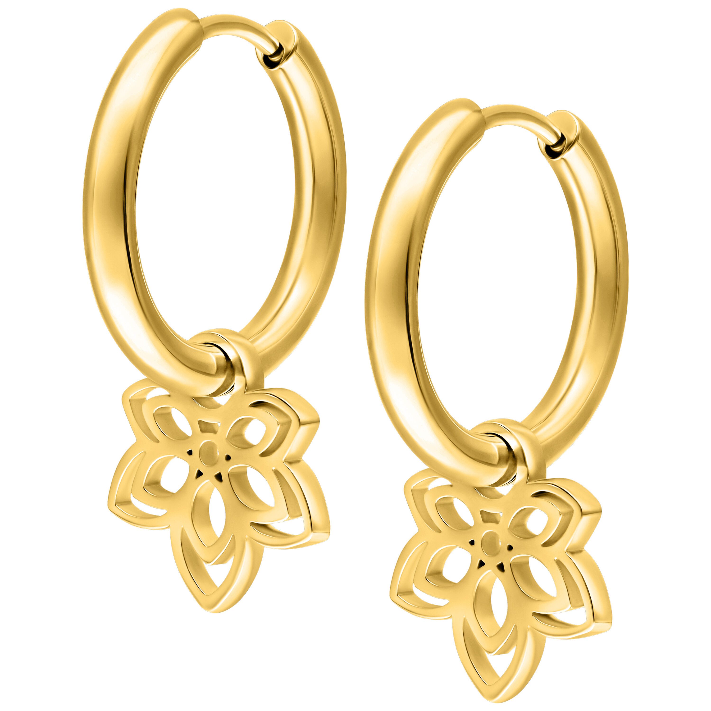 Paar Ohrhänger Little Flower Hoops