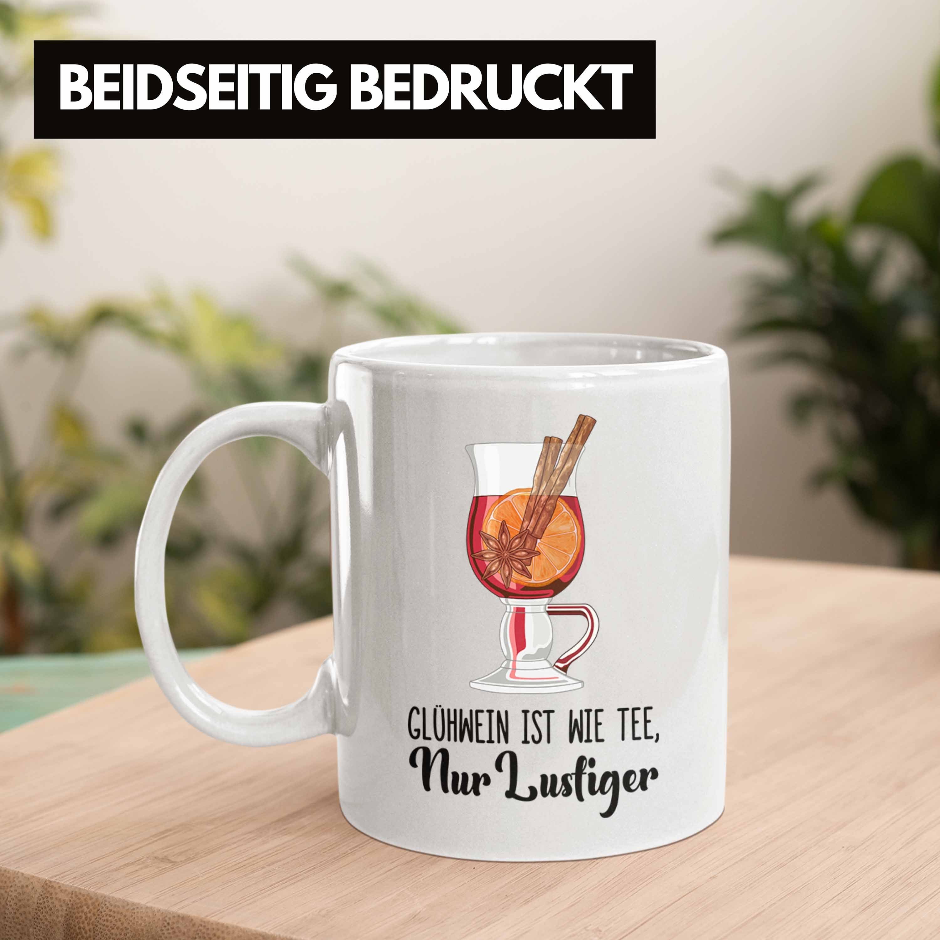 Glühweintassen Weihnachtsmarkt Tassen Glühwein Becher Henkel - Geschenk Trendation Tasse Gläser Weiss Wie Spruch Nur Lustiger Glühweinbecher Lustig mit Trendation Tee Tasse Doppelwandig -