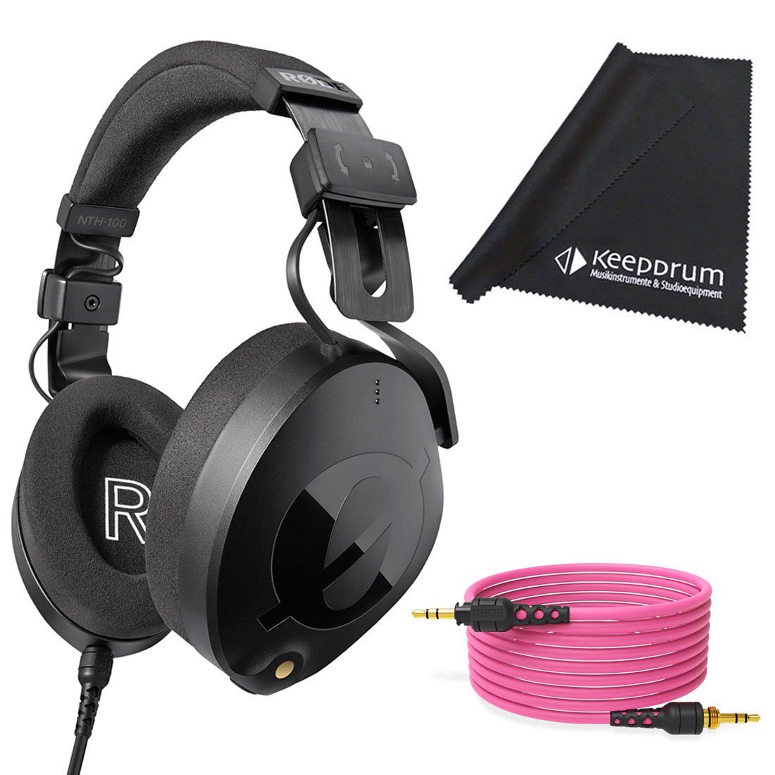 Rode NTH-100 Kopfhörer mit 2.4m Kabel Pink mit Tuch Kopfhörer