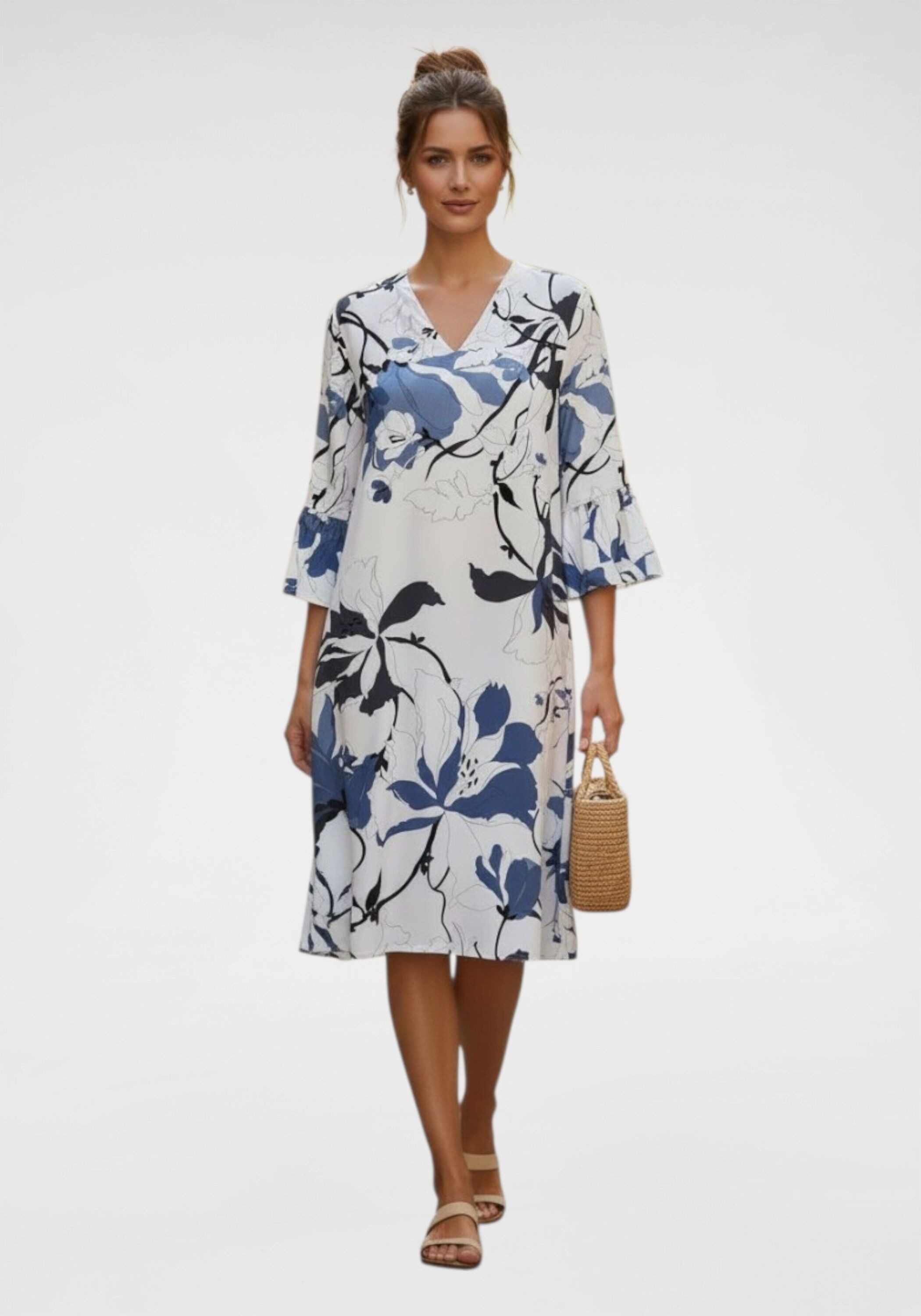 NAVIGAZIONE A-Linien-Kleid (1-tlg) Blumenmuster