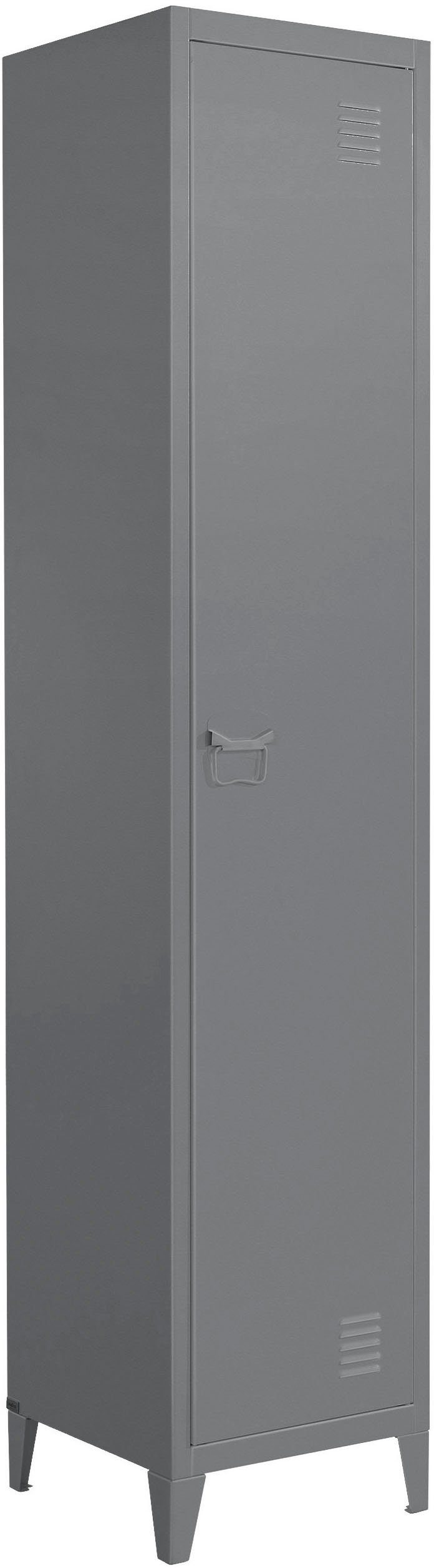 andas Hochschrank Jensjorg Hochschrank x Metall, cm 180 der grau Einlegeböden Höhe Tür, aus 2 hinter