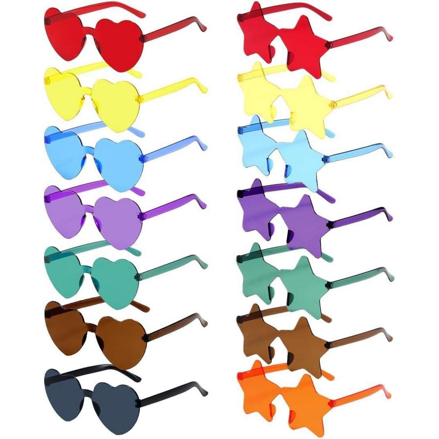 LuxusKollektion Kostüm Sonnenbrille Stern Party Set Kinder Bunt 14pcs herz Pentagram