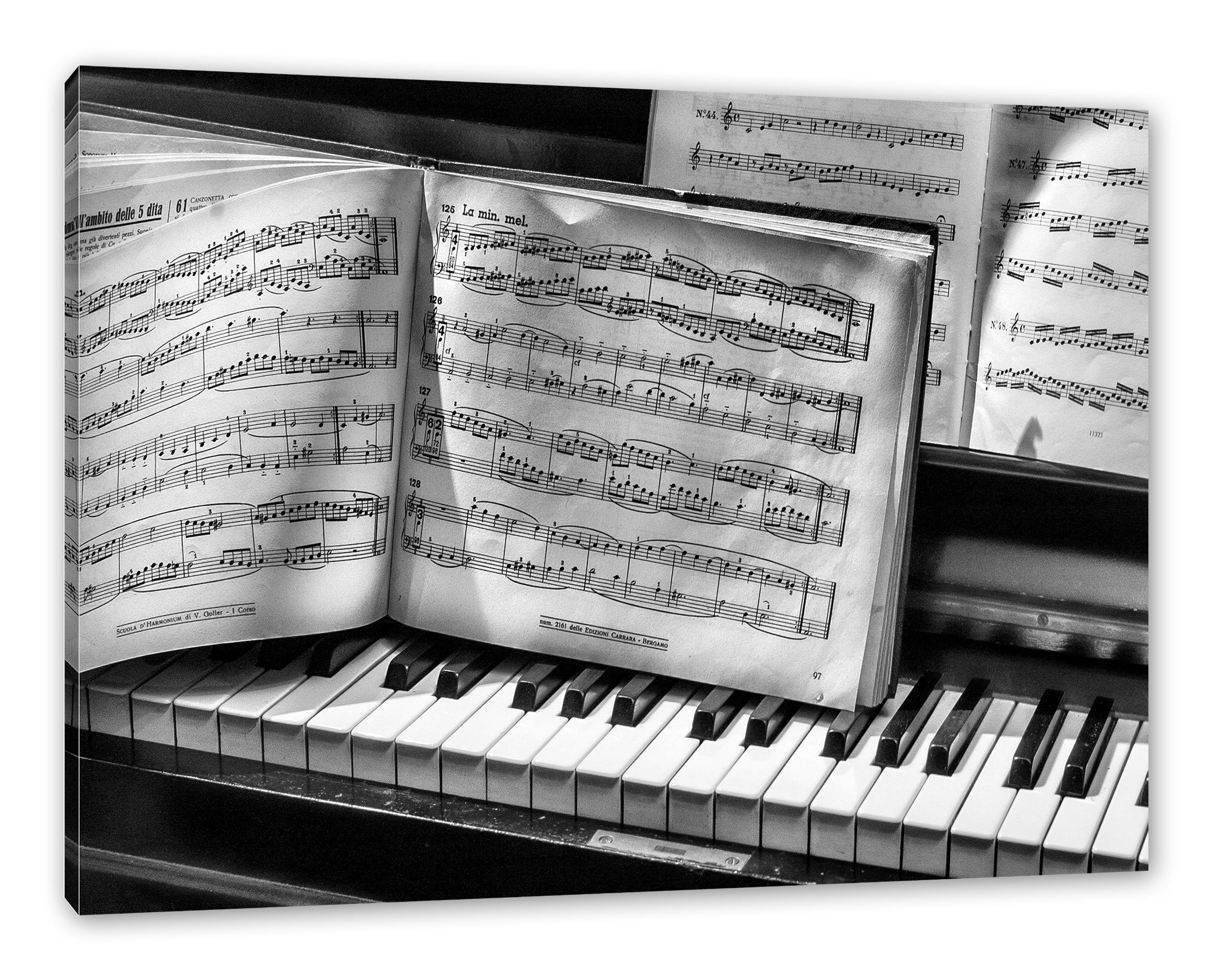 Leinwandbild Klavier Noten Nahaufnahme Piano