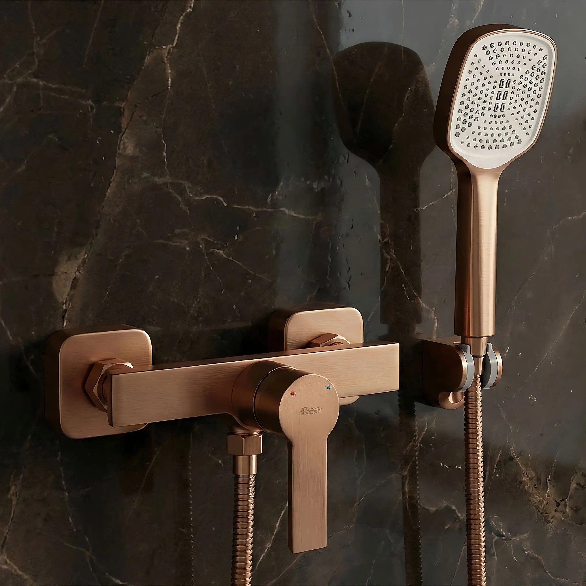 wohnwerk.idee Duscharmatur Einhebelmischer für Dusche mit Handbrause – modernes Design fürs Bad