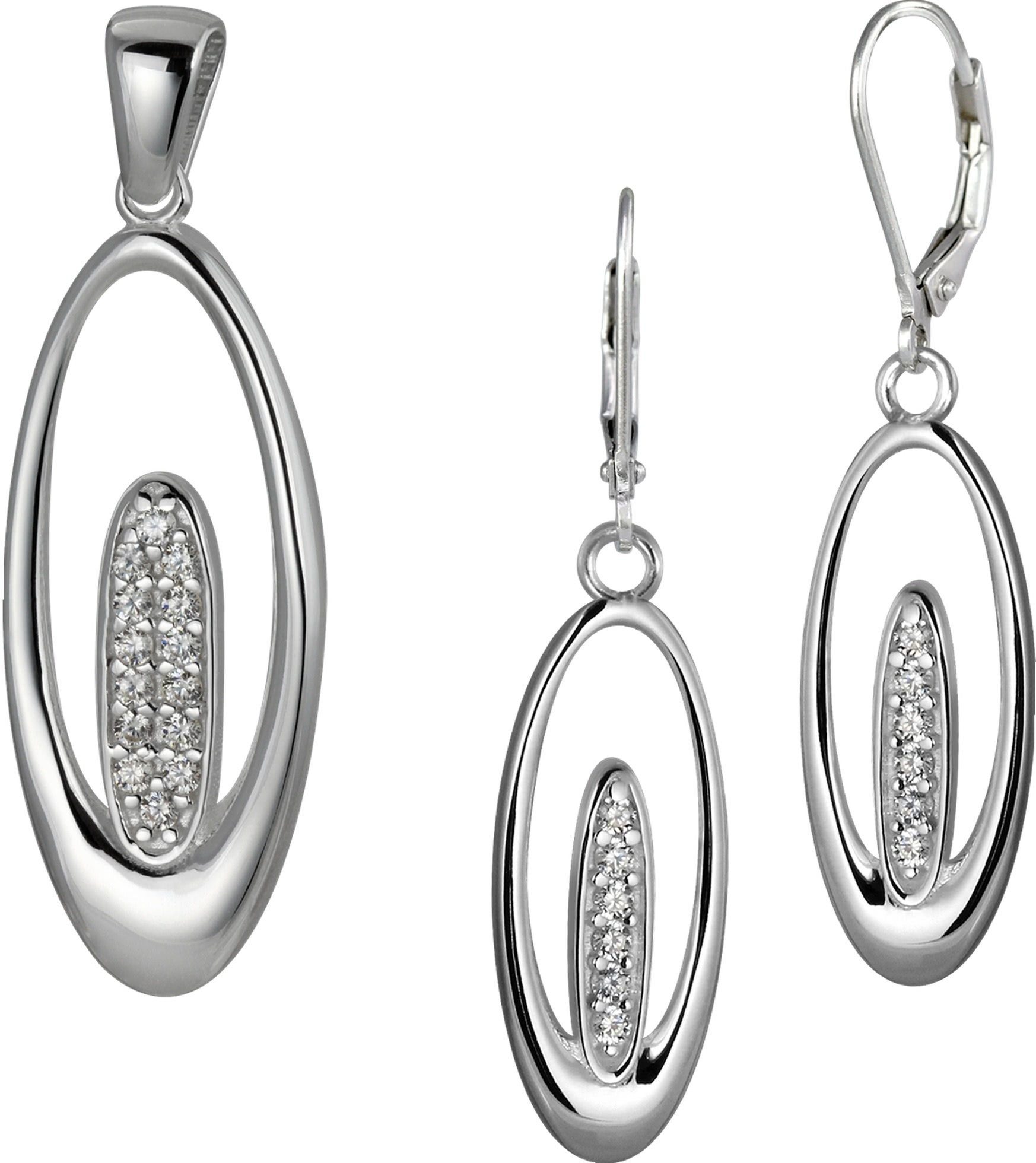 SilberDream Schmuckset SilberDream Anhänger und Ohrringe (2-tlg., Schmucksets), Schmucksets 925 Sterling Silber, Farbe: silber