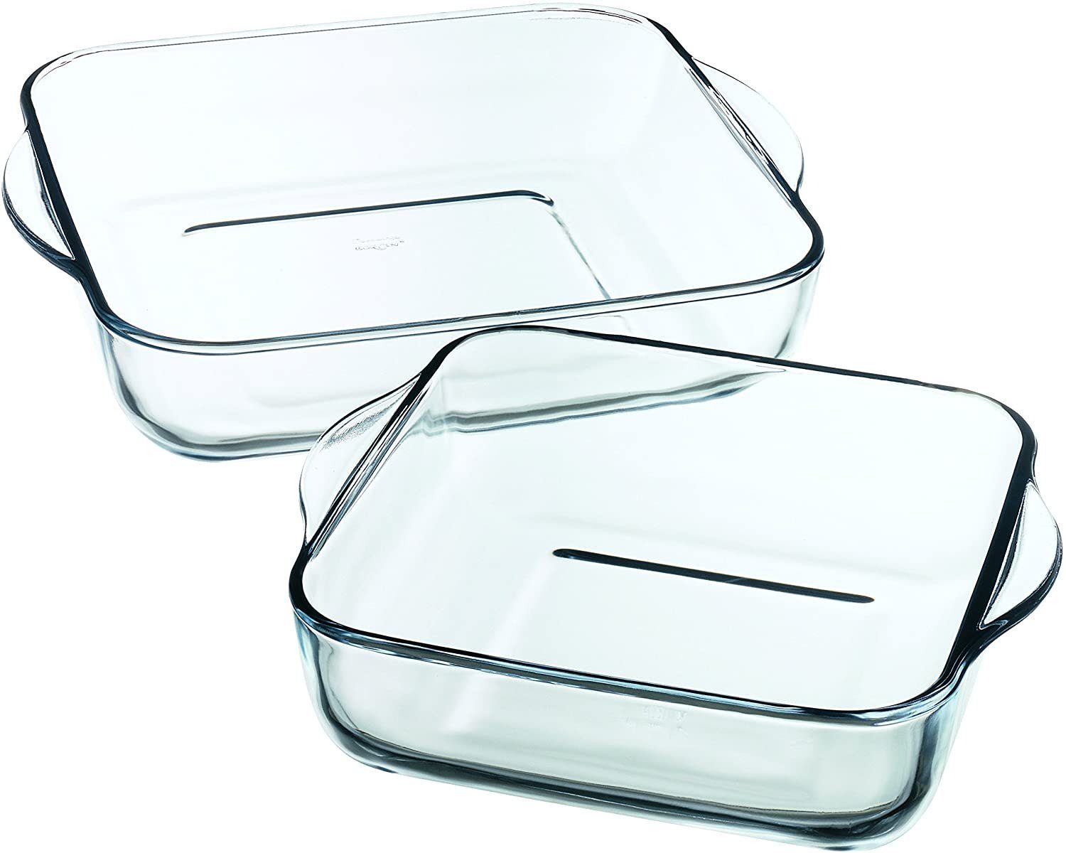 Set Klar Auflaufformen Glas 2er eckig PB-15028 Quadratische 28x28x6cm Küche, Auflaufform & (2-St) 22x22x6cm Pasabahce