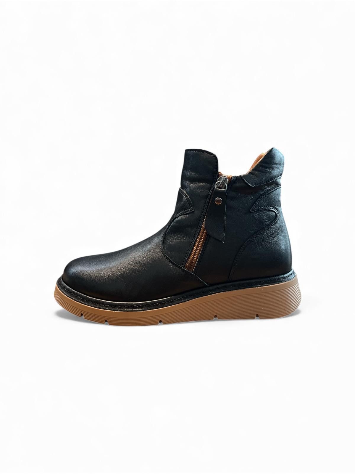 Begoria Damen Echtleder Boots mit Leichter Sohle – Stiefelette Stiefelette