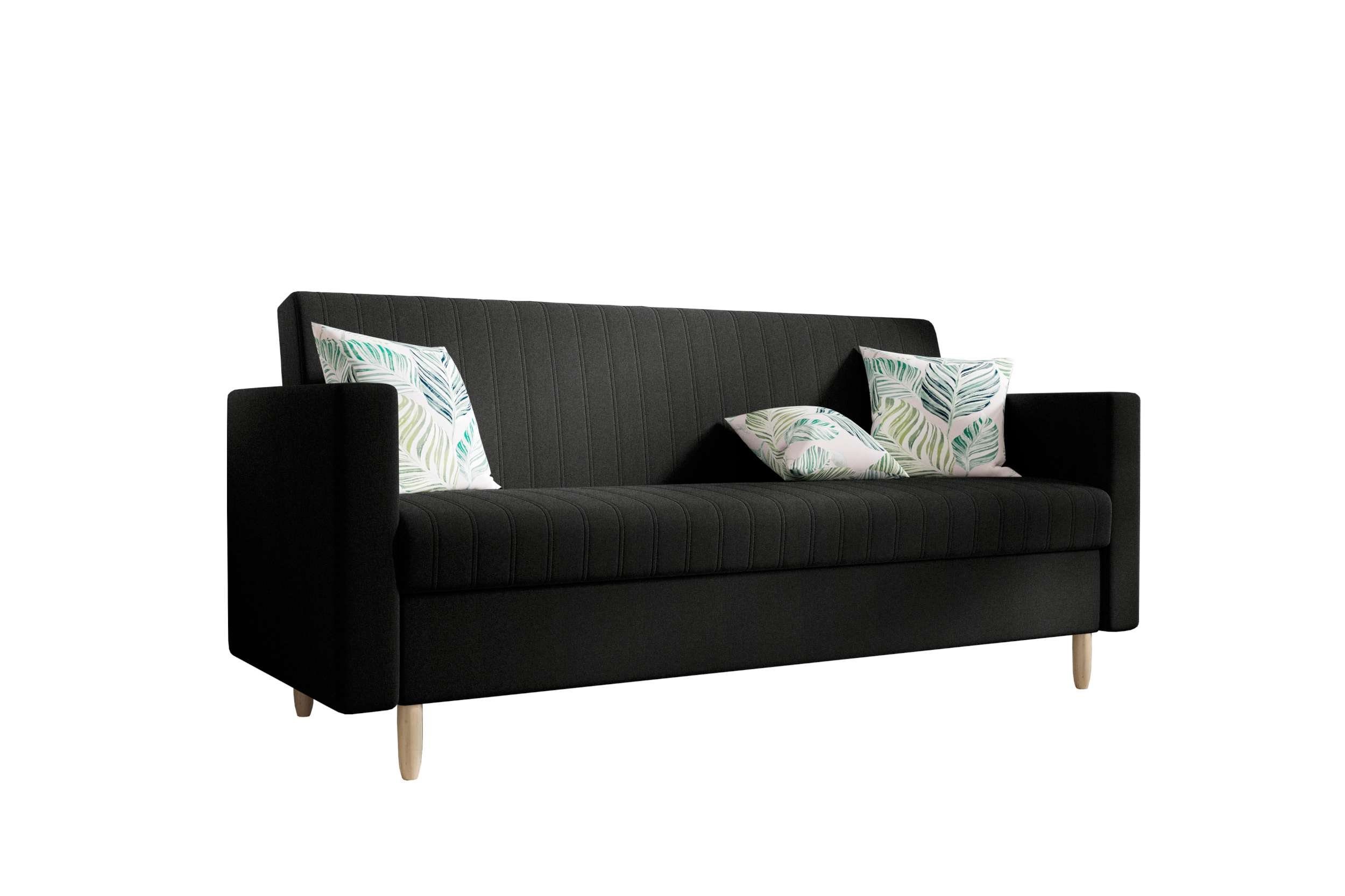 Melisa, mit Bettfunktion, Design Stylefy Bettkasten, Modern Sitzkomfort, 3-Sitzer mit Schlafsofa, Sofa,
