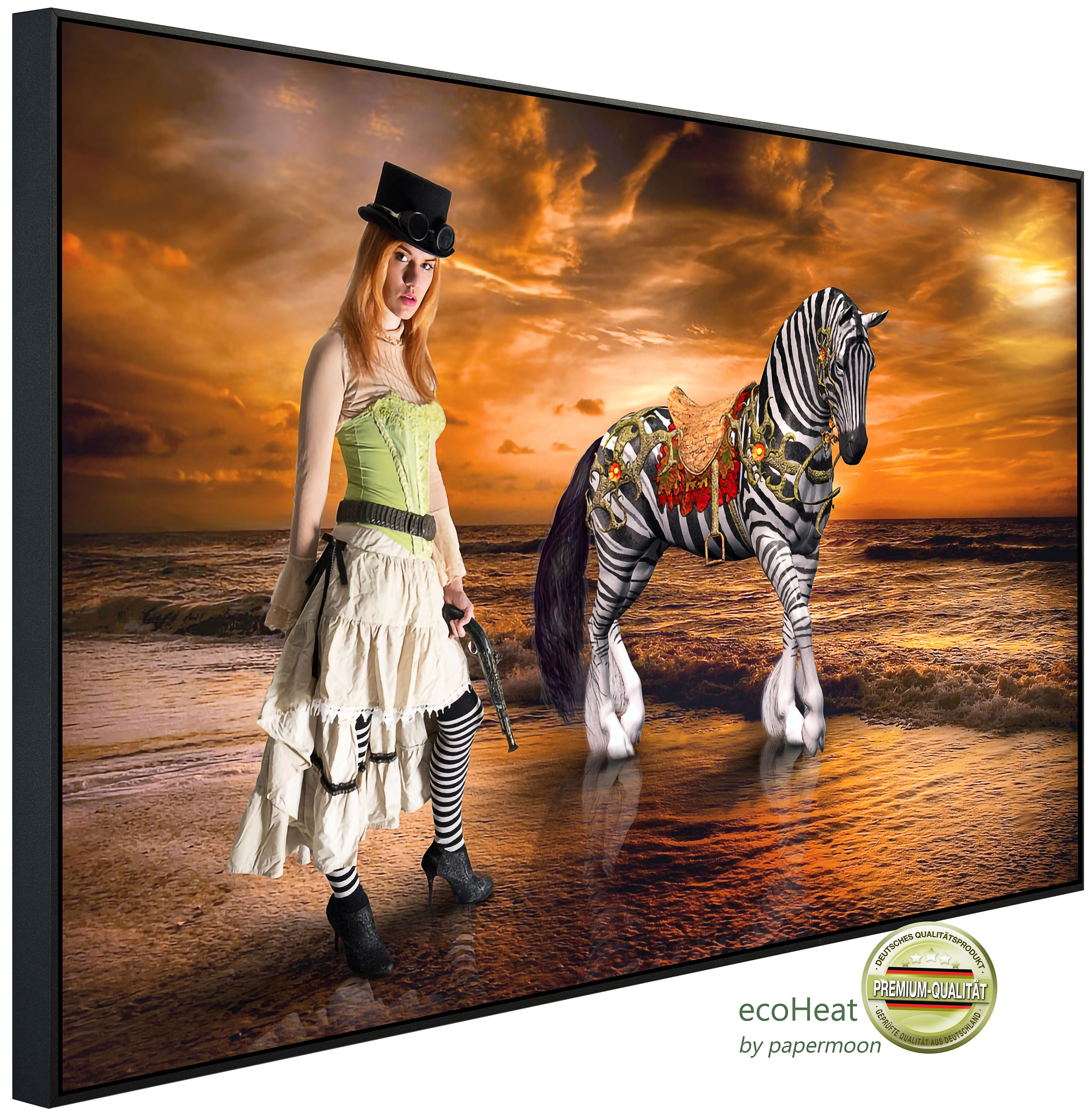 Papermoon Infrarotheizung INFRAROT-BILD-HEIZUNG, Surreale Steampunk-Frau, TÜV-Rheinland/GS zertifiziert, angenehme Strahlungswärme