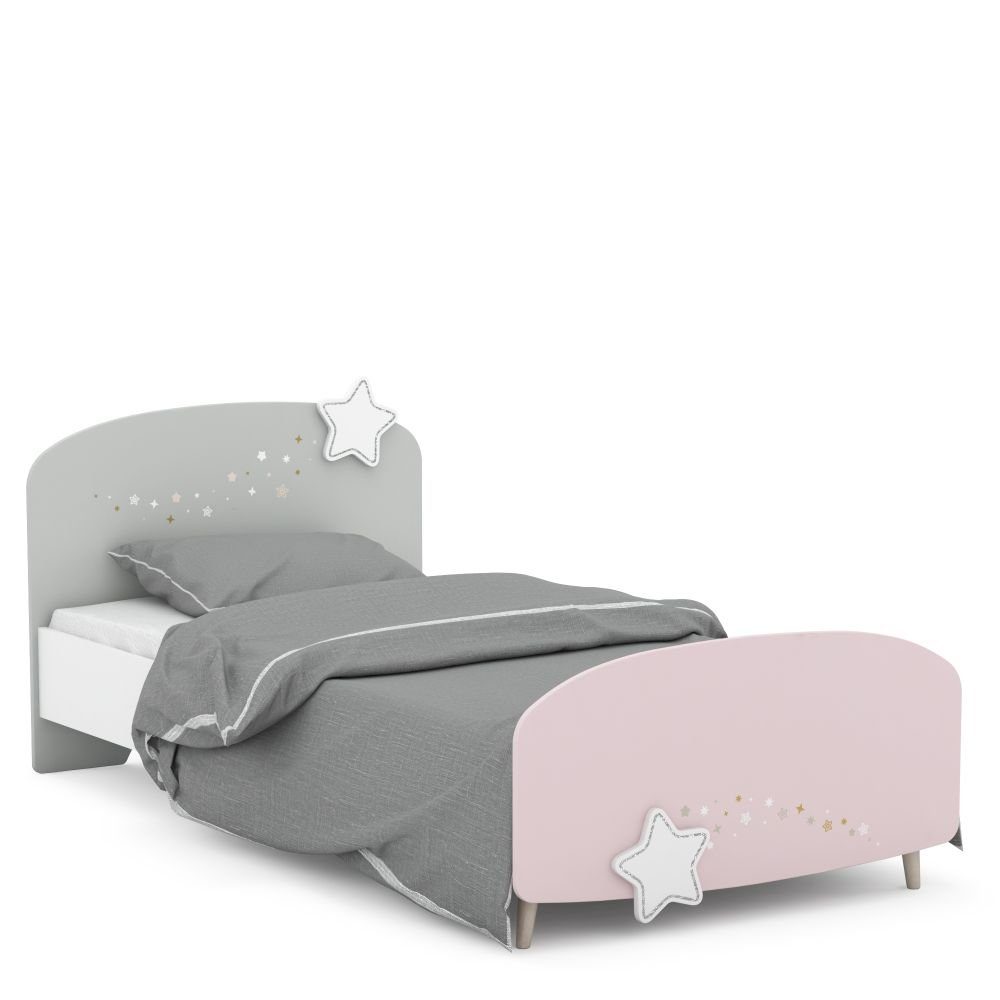 24 Sternschnuppe 4-teilig Kindermöbel Mädchen Komplettschlafzimmer rosa weiß grau Kinderzimmer