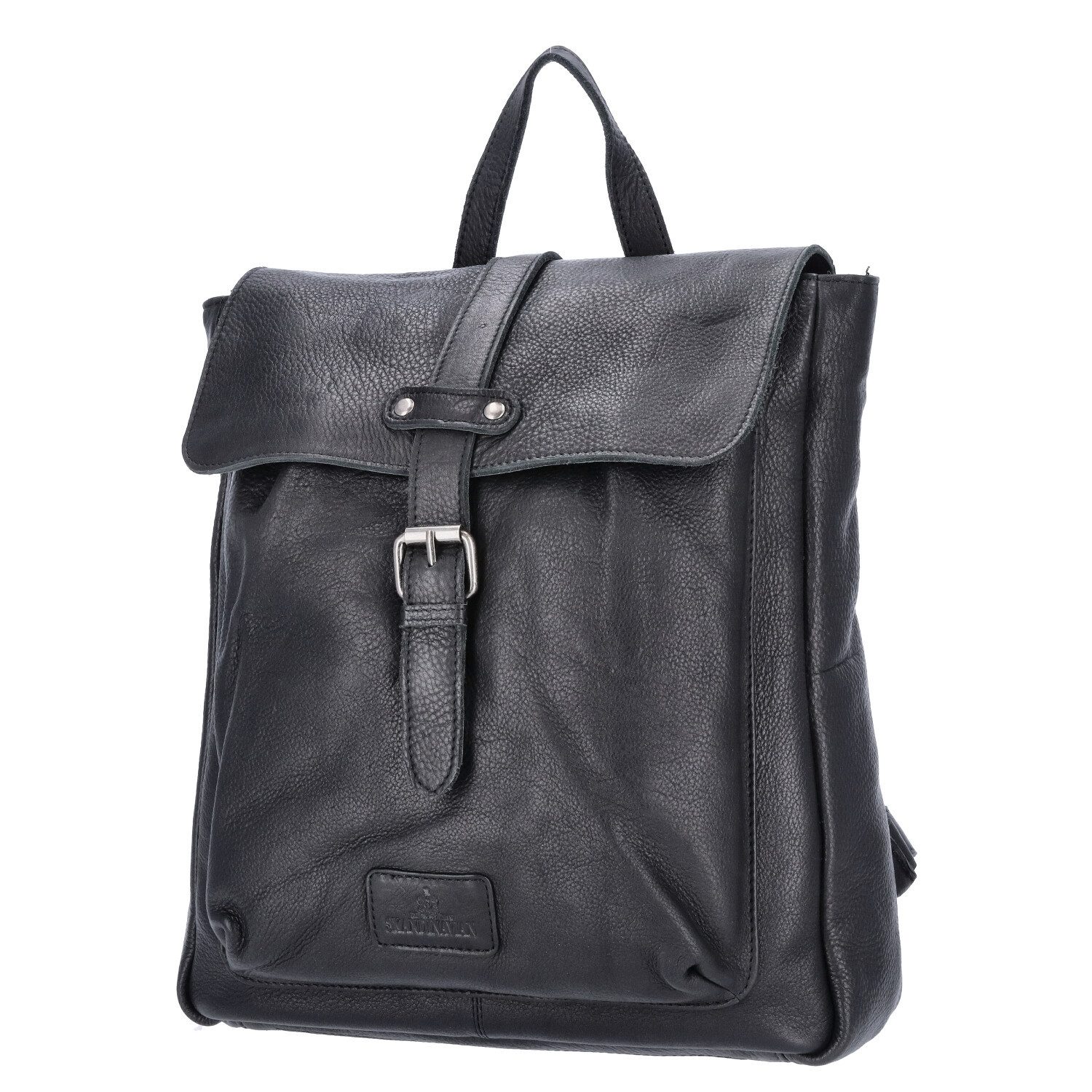 Freizeitrucksack The Skandinavian Brand Damen Leder Rucksack Black