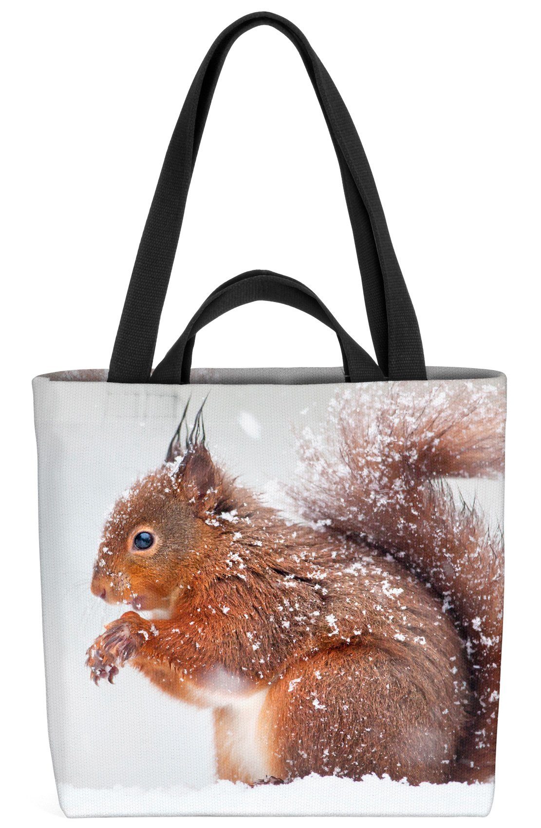 VOID Henkeltasche (1-tlg), Eichhörnchen Winter Schnee Winter Eichhörnchen Schnee Weihnachten Her