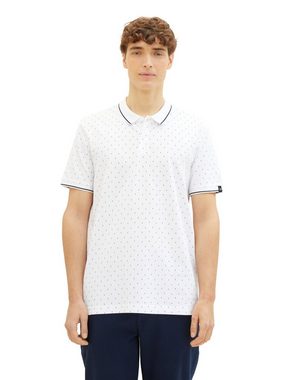 TOM TAILOR Denim Poloshirt mit Minimal-Print und aus reiner Baumwolle