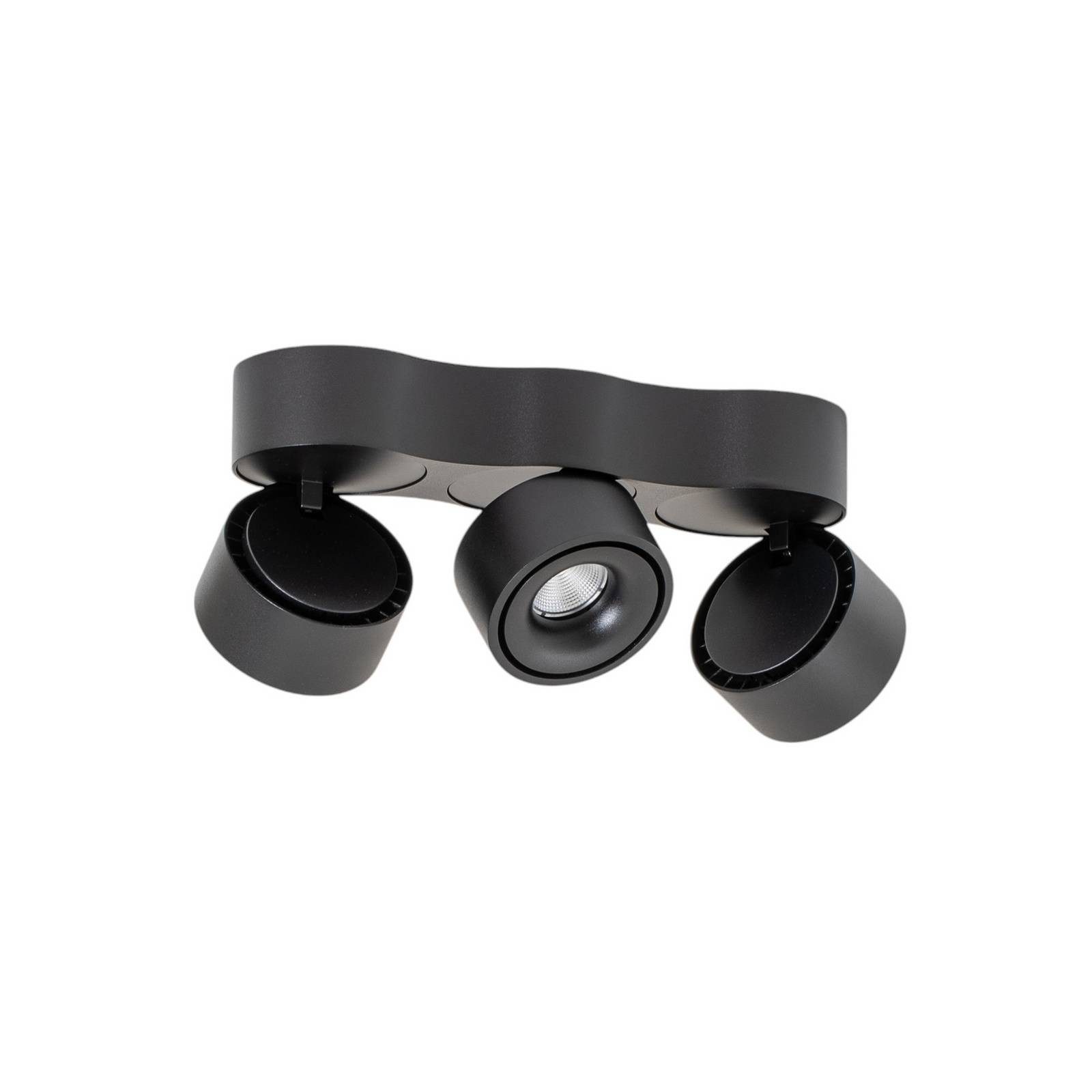 Arcchio Deckenleuchten Rotari, LED, Metall, Schwarz warmweiß IP20, 3 x 8,9 W LED, warmweiß