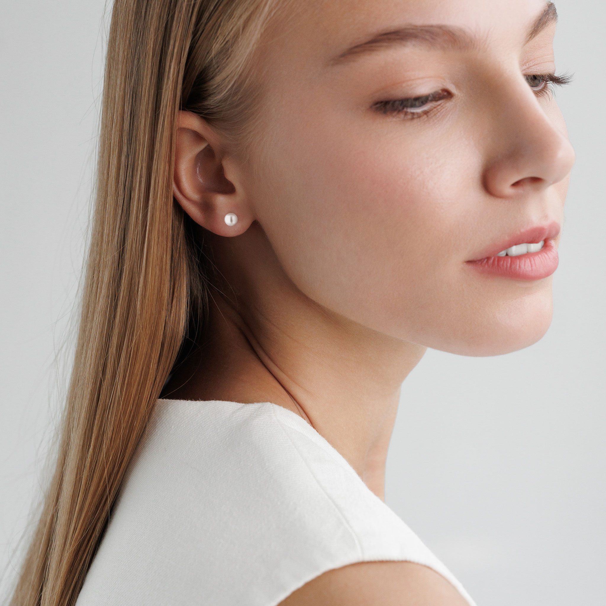 Gaura Pearls Paar Ohrstecker, Perlenohrstecker, weiß, 6 mm, 925 Silber rhod günstig online kaufen