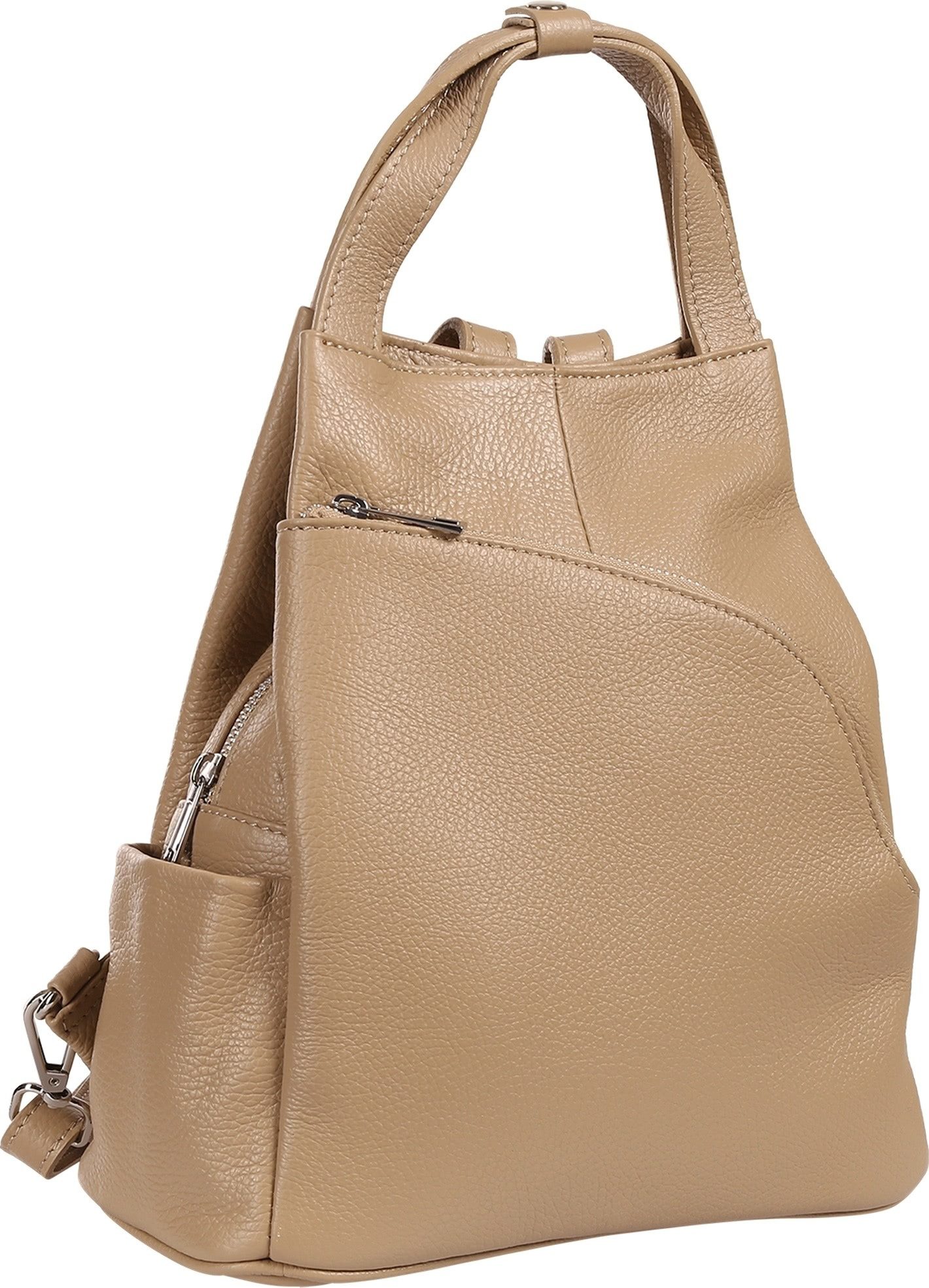Toscanto Cityrucksack Toscanto Damen Cityrucksack Leder, Damen Leder Cityrucksack, taupe, beige ca. 27cm