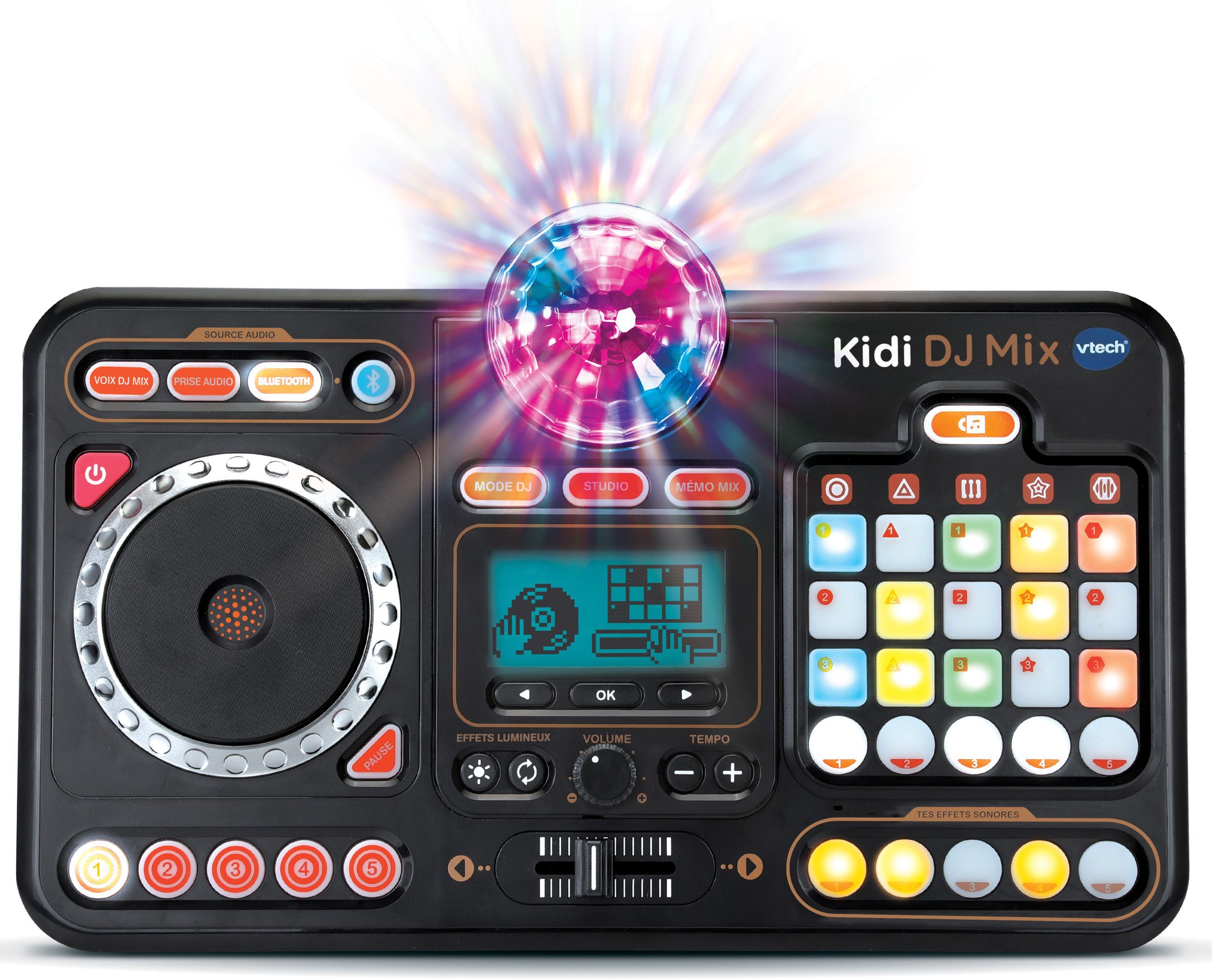 Vtech® Lerntablet Kiditronics, Kidi DJ Mix, mit Licht- und Soundeffekten,  Mit Jog-Wheel, LED-Launchpad, Crossfader, eingebautem Mikrofon und Display