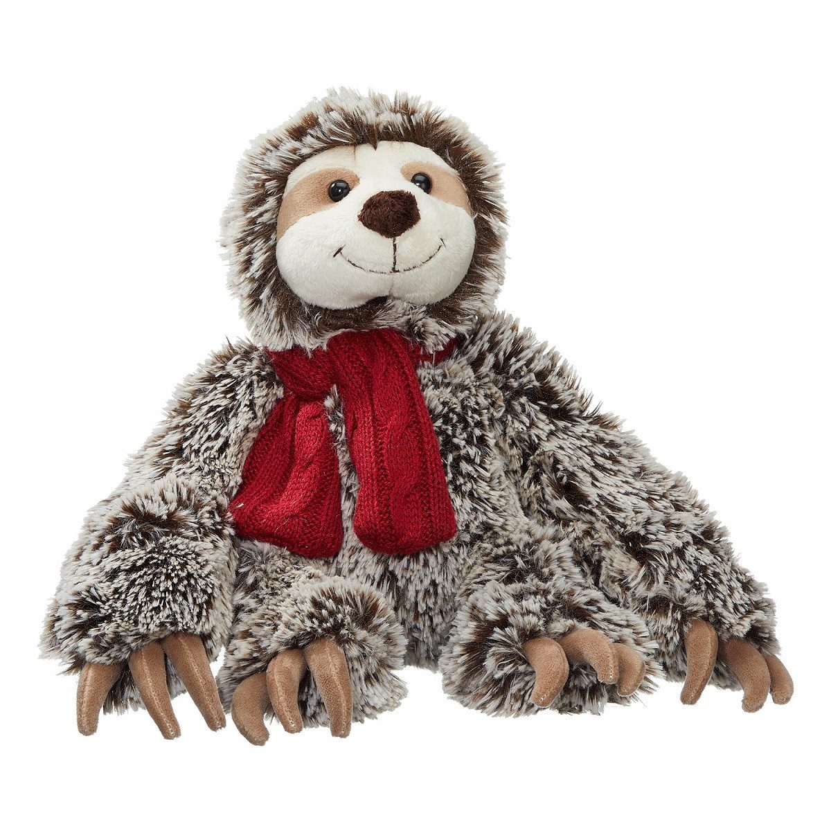 Geschenkestadl Kuscheltier Faultier 30 cm Plüsch – kleiner fauler Freund mit rotem Schal (Set, 1-St., Plüschtier), weiches kuscheliges Plüsch