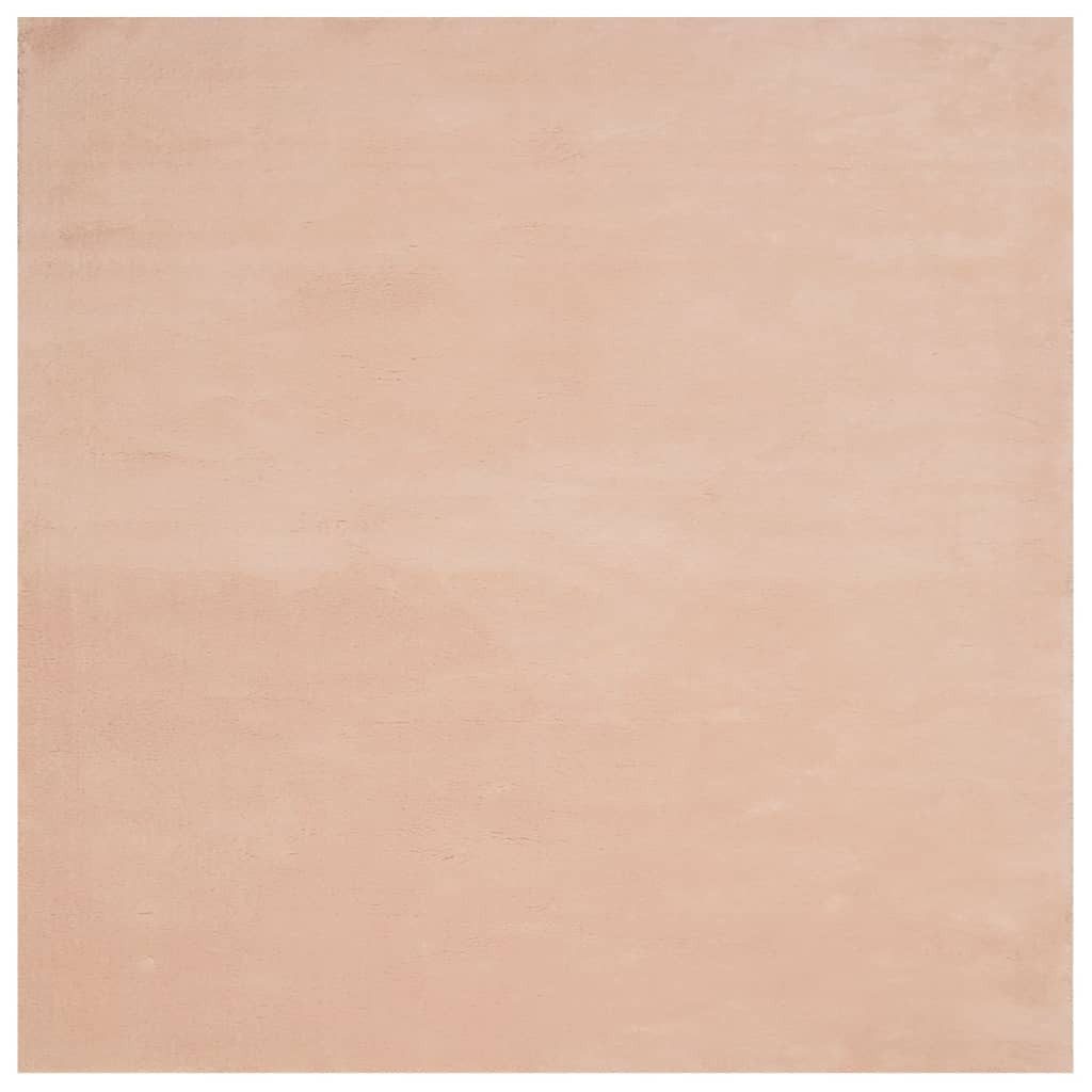 vidaXL Teppich Teppich HUARTE Kurzflor Weich und Waschbar Blassrosa 160x160 cm, Quadrat, Höhe: 160 mm