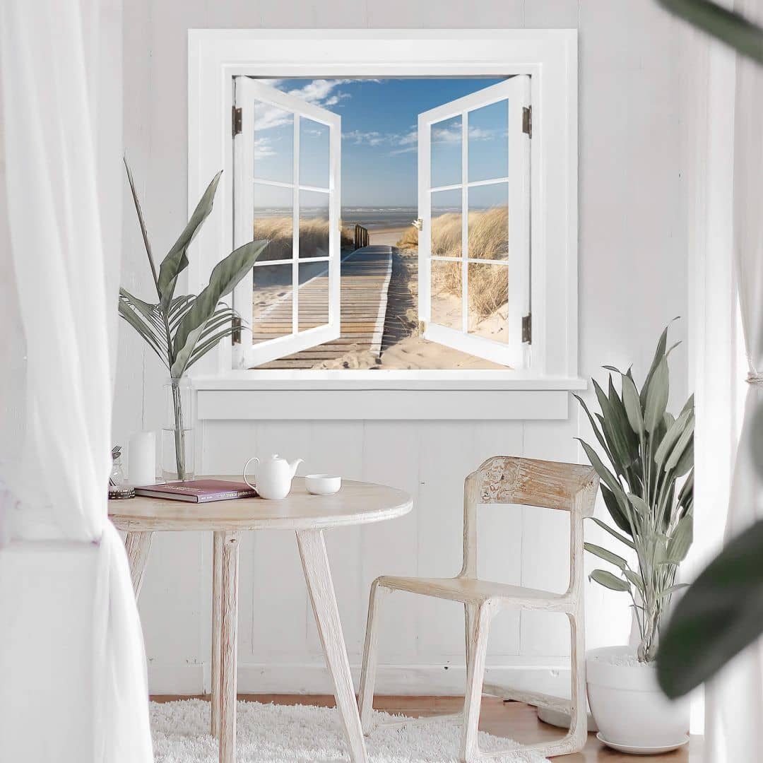 K&L Wall Art Wandtattoo 3D Wandtattoo Aufkleber Wellness Affirmationen Ostsee Strandurlaub, Fenster Wandbild selbstklebend