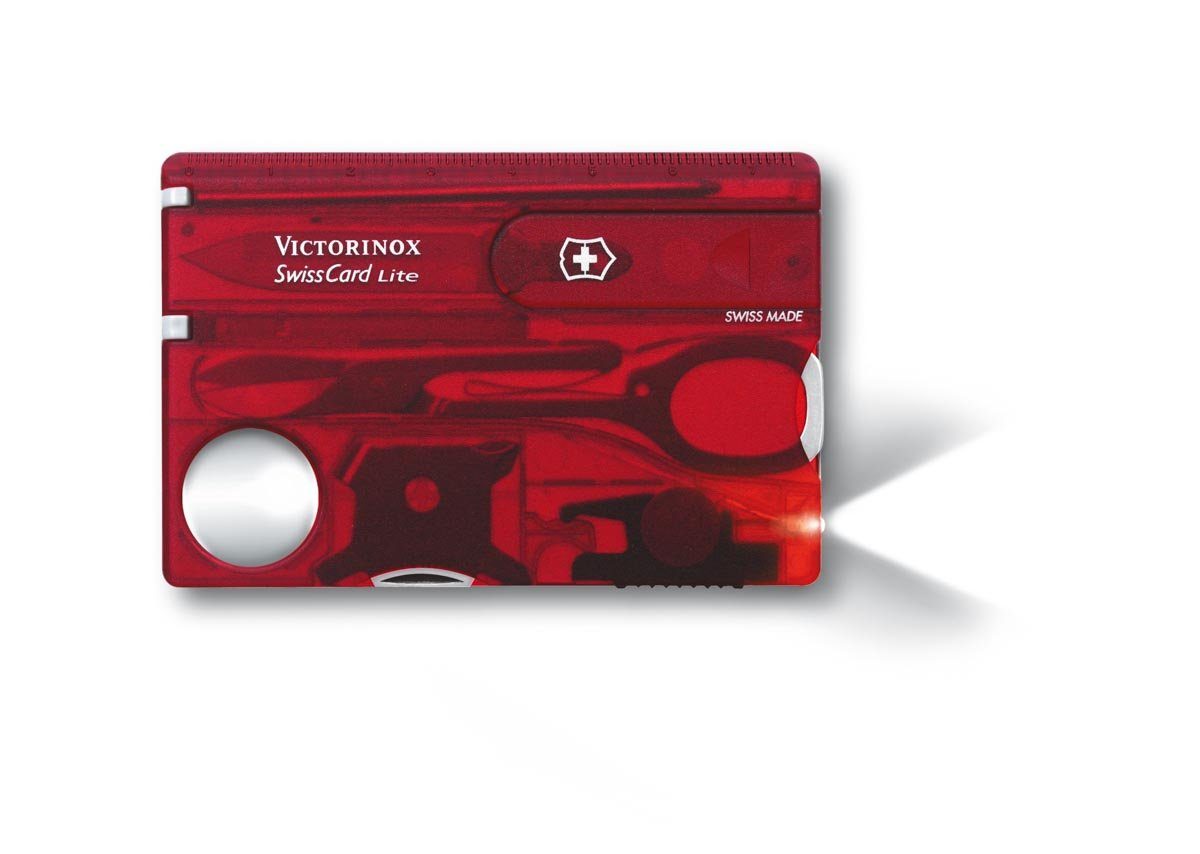 Swiss transparent Card Taschenmesser rot Lite, Victorinox