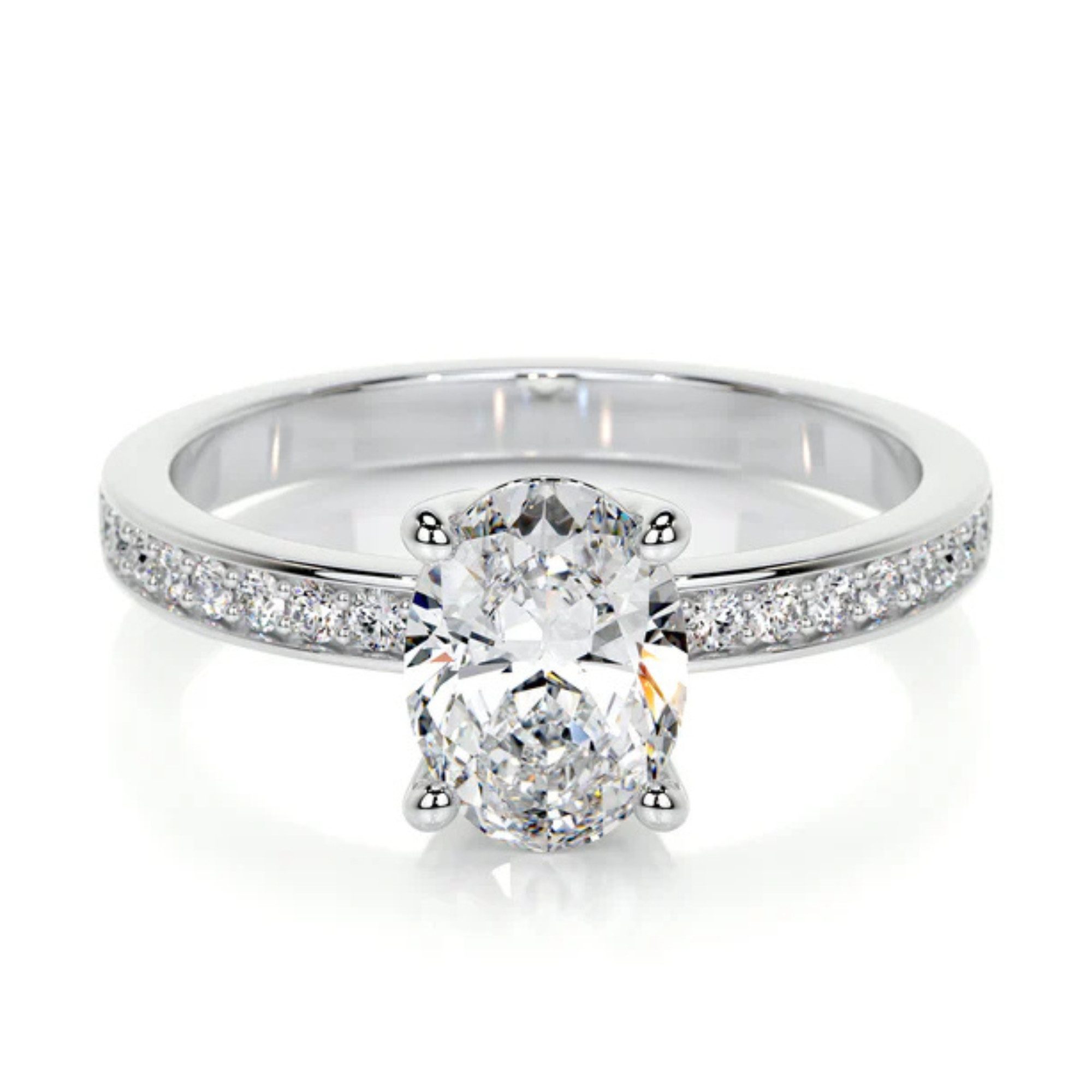 Nicole Manson Diamantring 585 Gold mit Ovaler Labordiamant 1.16ct - 3.20ct, Ovaler
