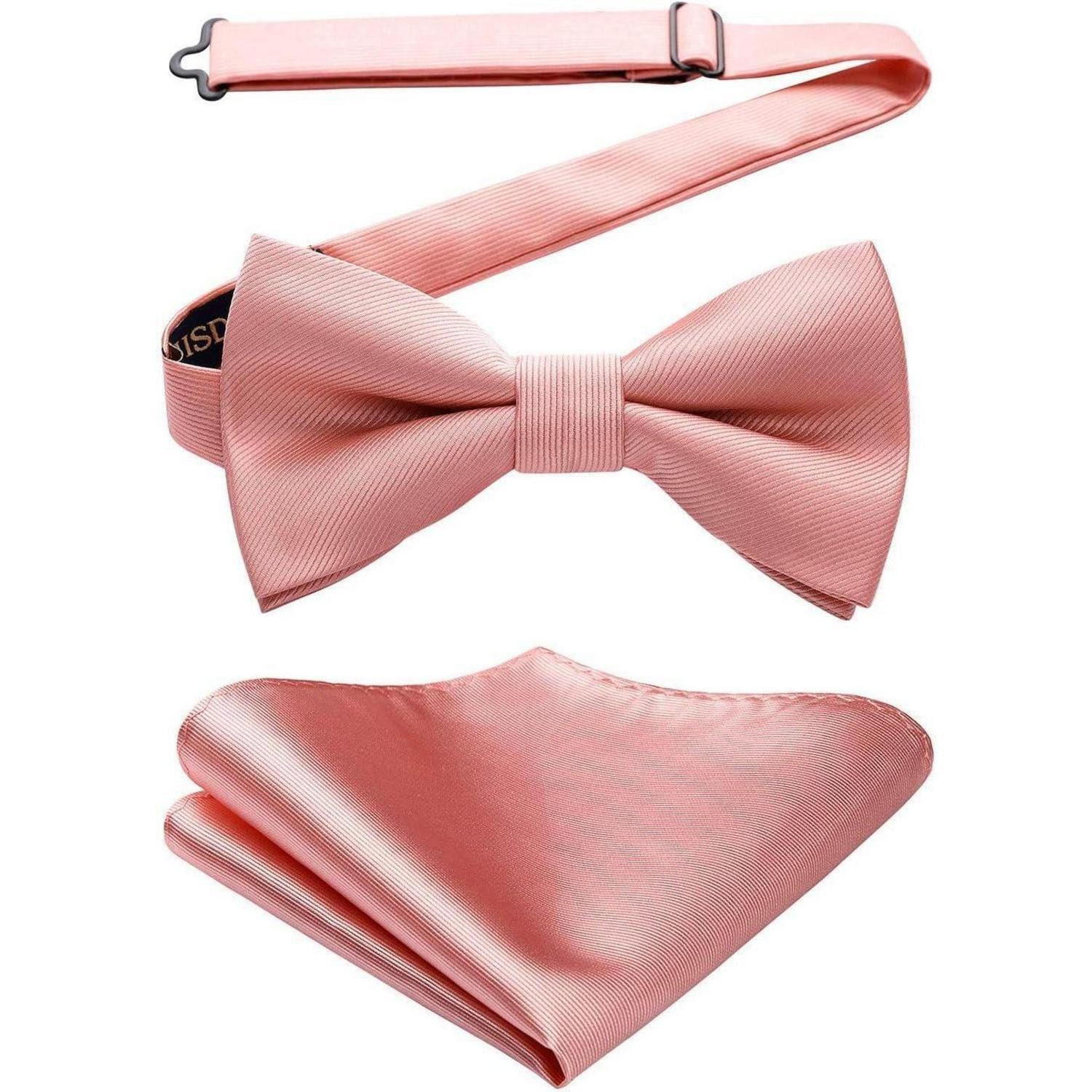 LuxusKollektion Fliege Fliege Vorgebundene Herren Einstecktuch Smoking Hochzeit A0-rosa