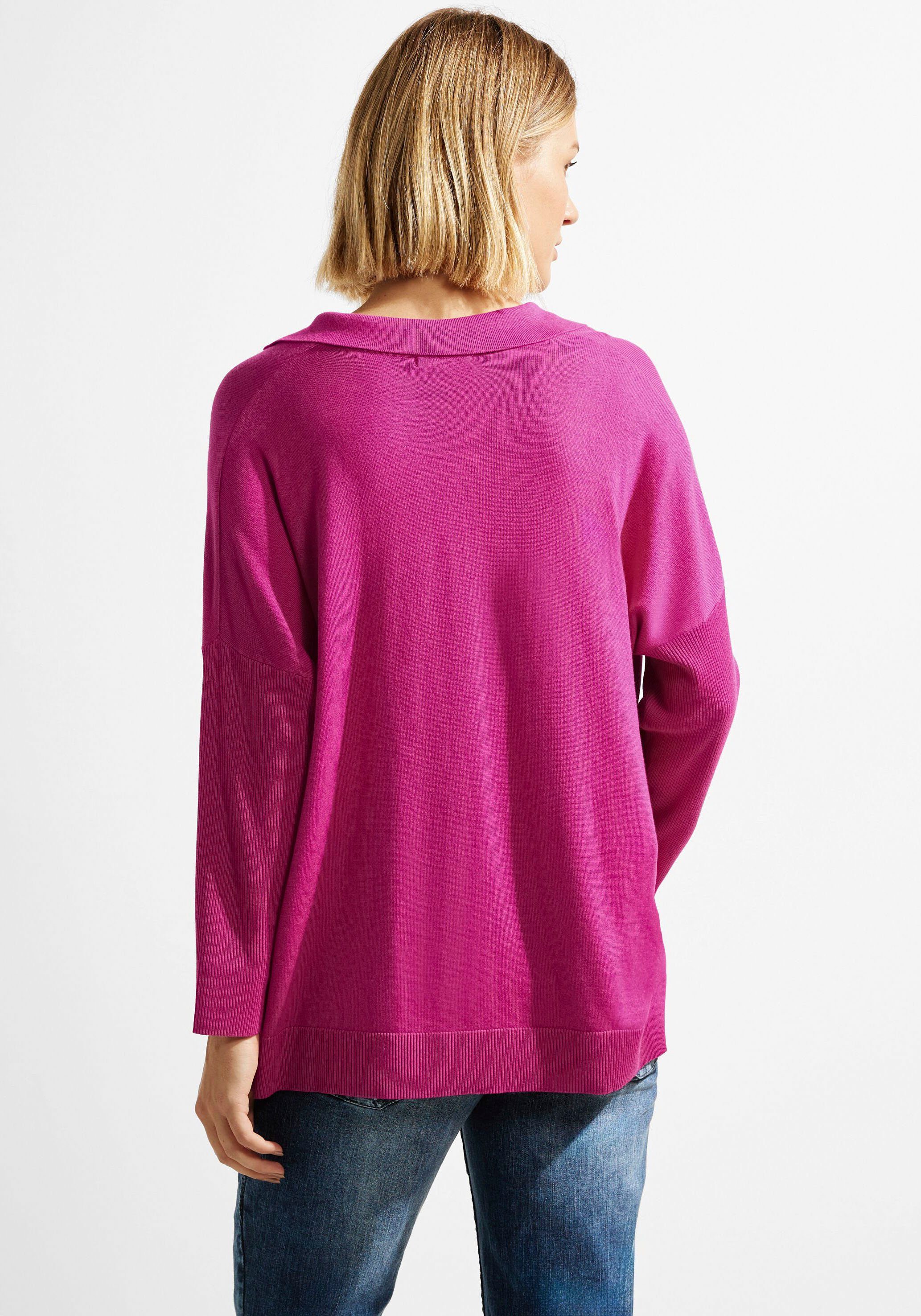pink Polokragenpullover Cecil in Unifarbe cool