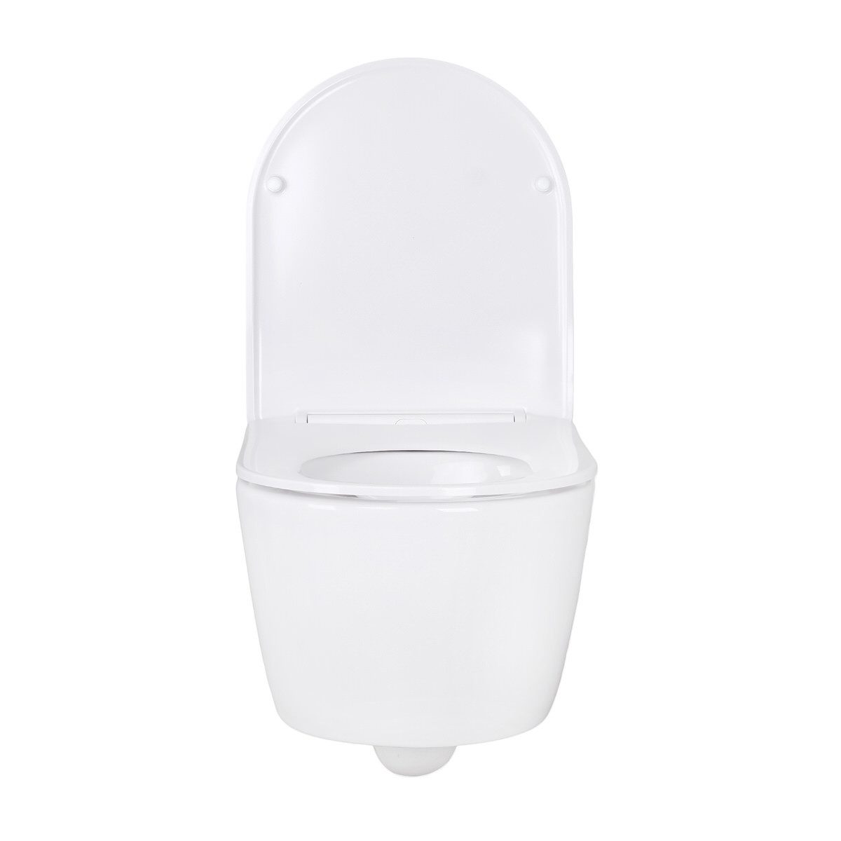 Belvit WC-Komplettset mit Wand-WC in schwarz & weiß, Vorwandelement & Soft-Close WC-Sitz, Unterputz Spülkasten, (Spar-Set), Vormontiert, Stahlrahmen, höhenverst – Bild 5 von 5
