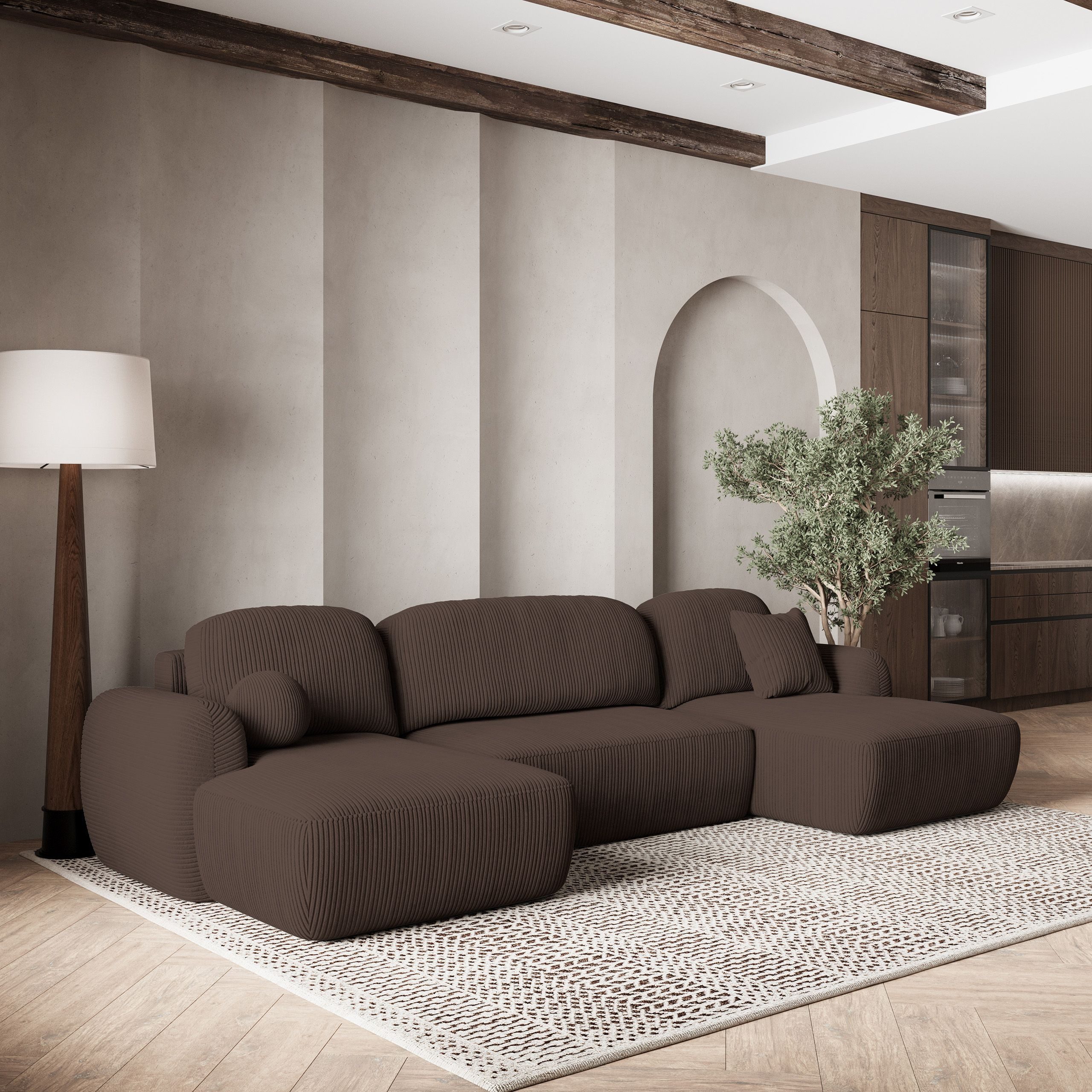 Masseno Ecksofa SAVONA mit Schlaffunktion U-Form, günstig online kaufen