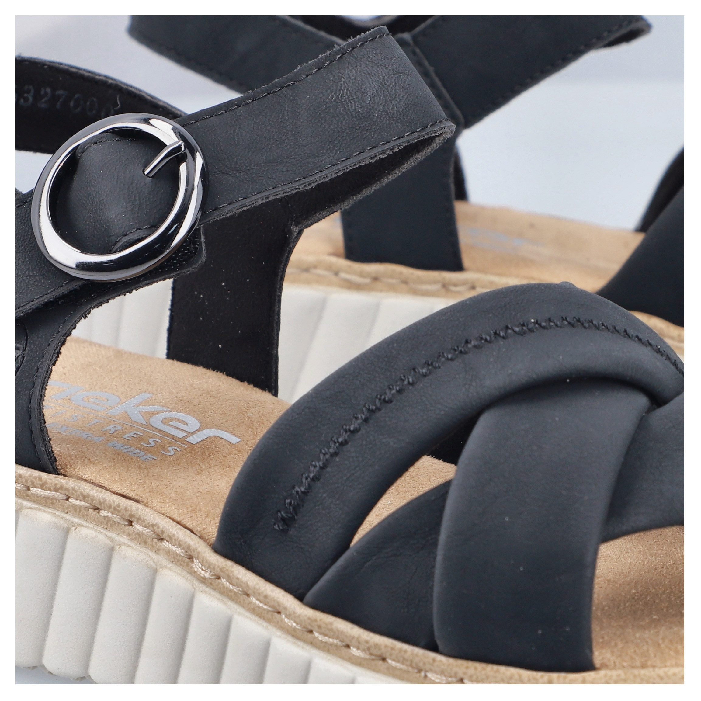 Rieker Sandale Sommerschuh, Keilsandalette, Urlaubsschuh mit Klettriemchen