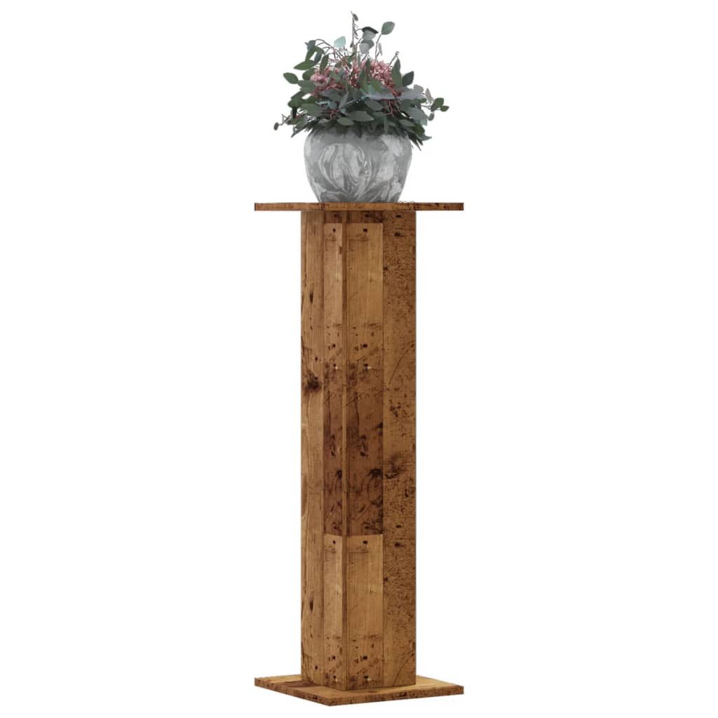 vidaXL Blumenständer Pflanzenständer 2 Stk. Altholz-Optik 30x30x95 cm Holzwerkstoff (1 St)