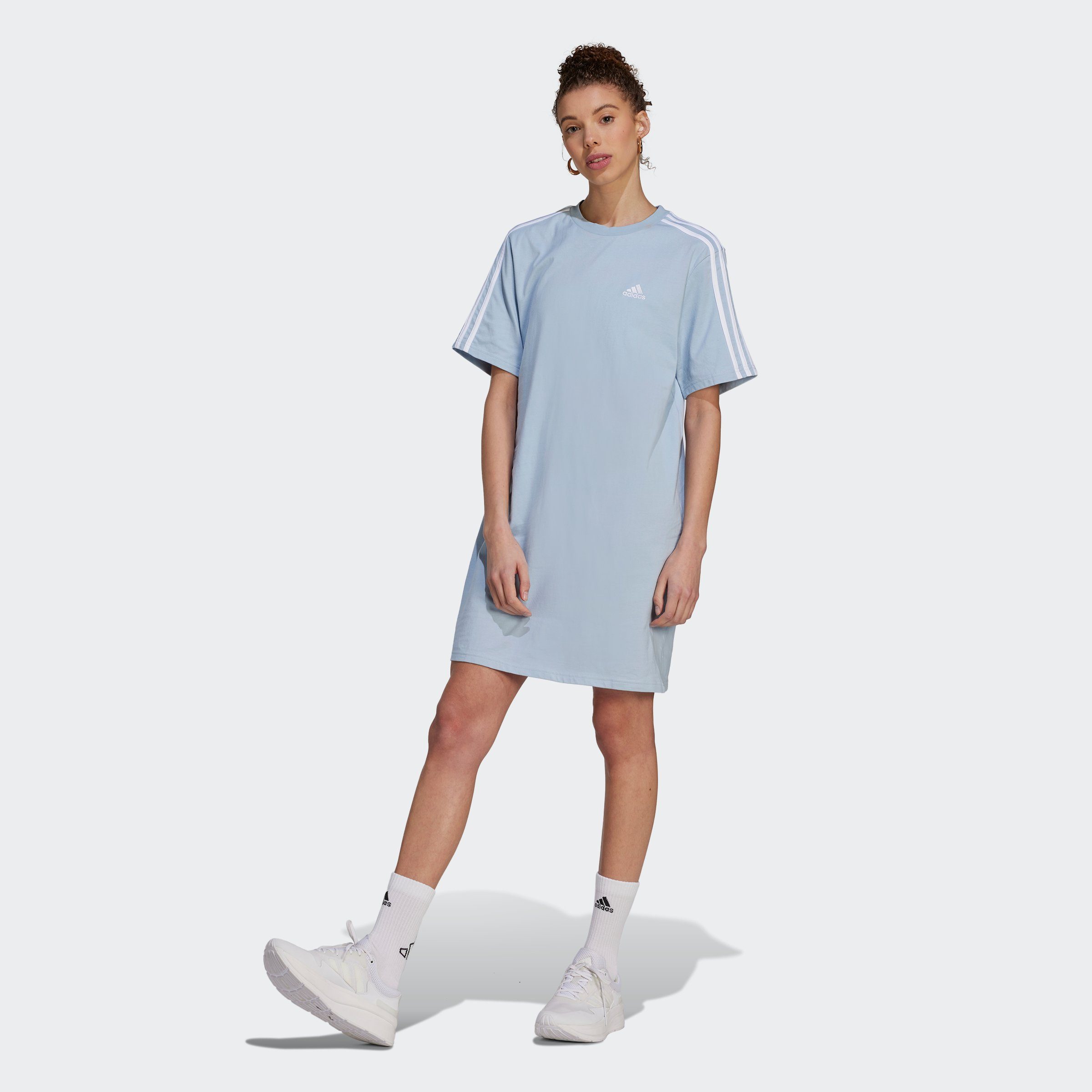adidas Sportswear Shirtkleid W 3S BF T DR Wonder Blue / White