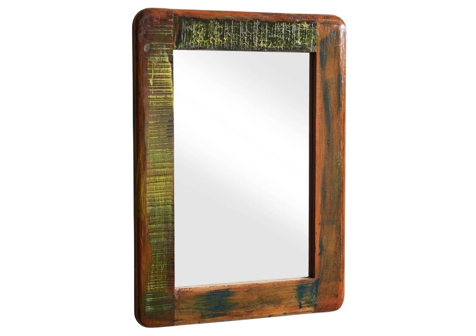 Massivmoebel24 Spiegel FREEZY (60x3x80 Altholz außergewöhnlicher Spiegel Shabby-Chic) montiert, aus im recyceltem Altholz