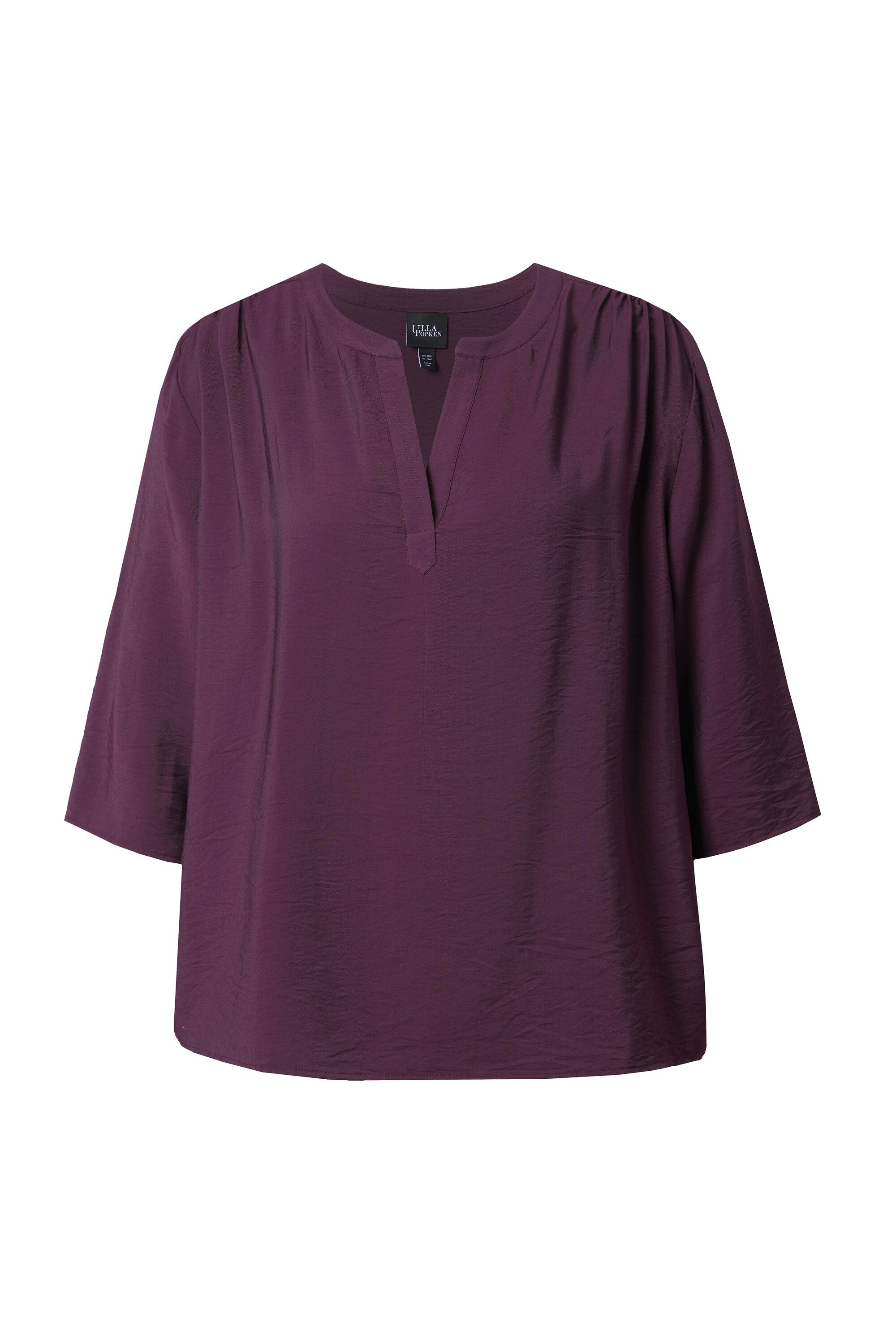 Ulla Popken Druckbluse Bluse Oversized Tunika-Ausschnitt 3/4-Arm günstig online kaufen