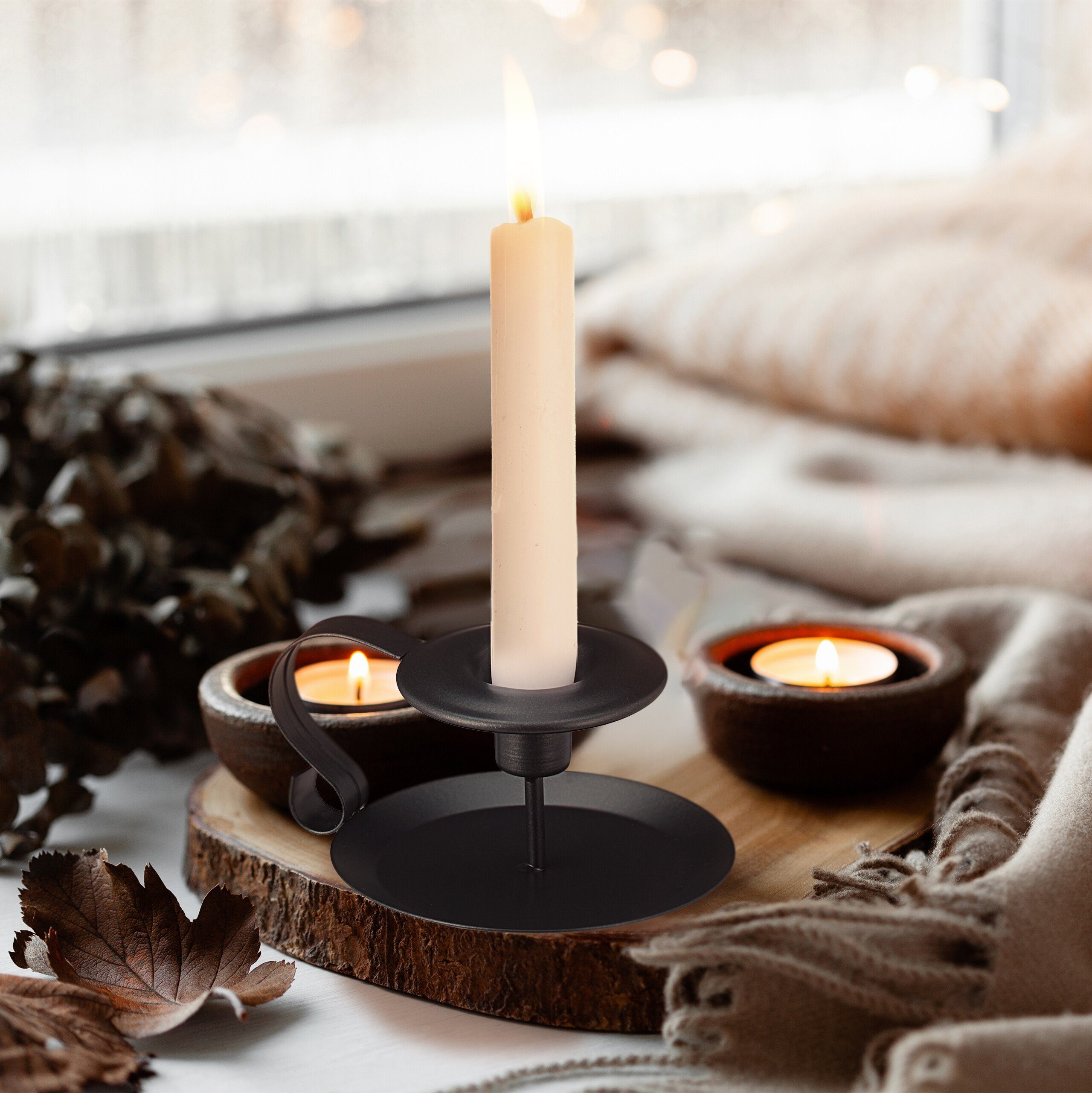 relaxdays Kerzenhalter Kerzenständer mit Griff 2er günstig online kaufen