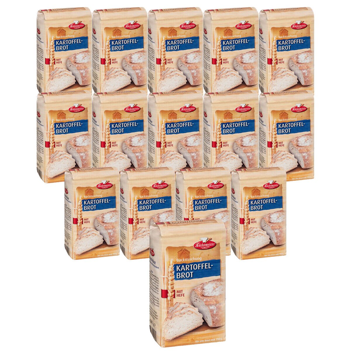 Bielmeier Backmischung Kartoffelbrot Küchenmeister, 1 x 7500 g, (15x 500g), Made in Baden-Württemberg (SET314016-15)