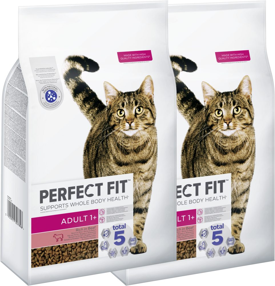 Perfect Fit PERFECT FIT™ Katze Beutel Active 1+ mit Rind 2 x 7kg, Trockenfutter für: Katze