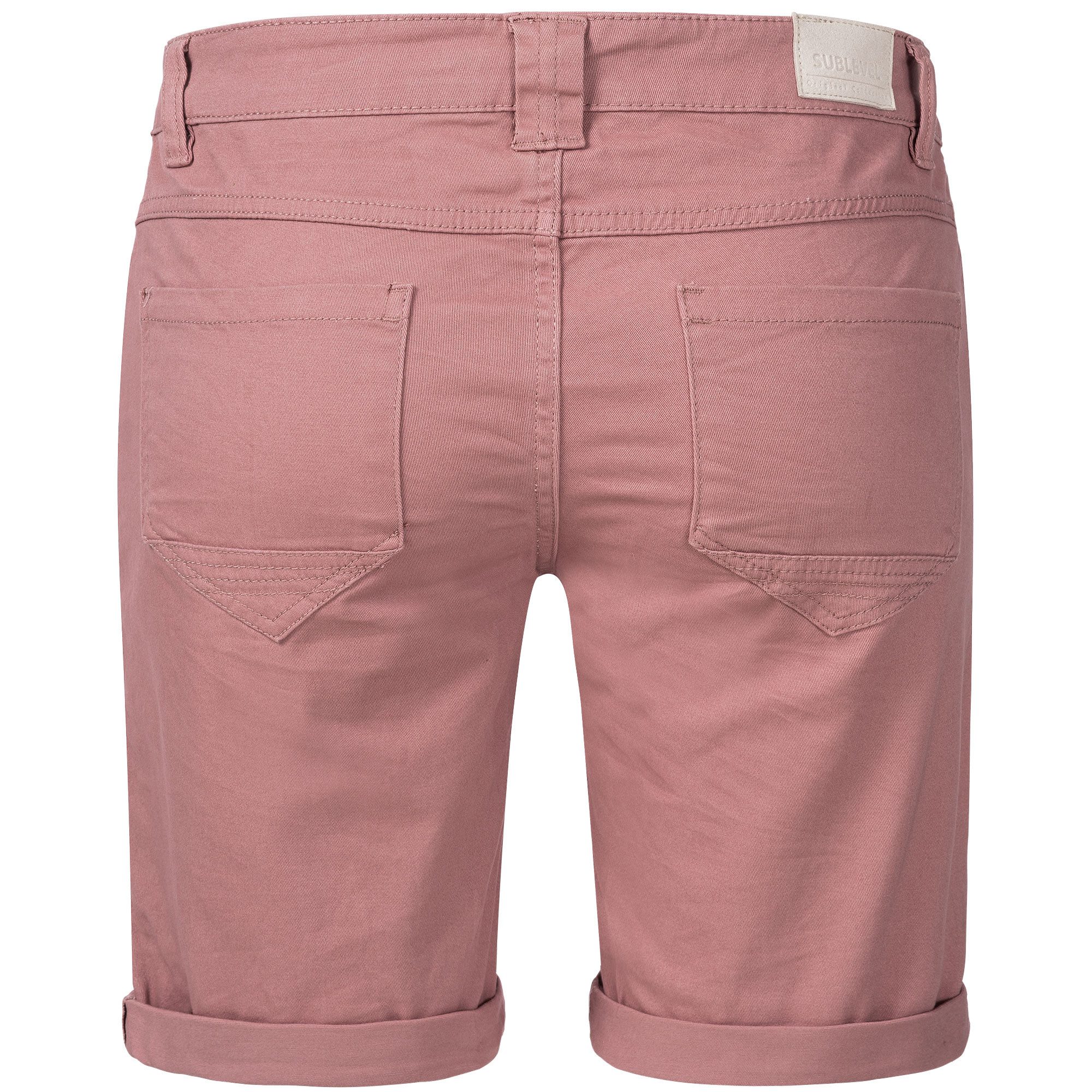 SUBLEVEL Shorts Damen Bermudas kurze Hose Baumwolle Jeans Sommer Chino Stoff
