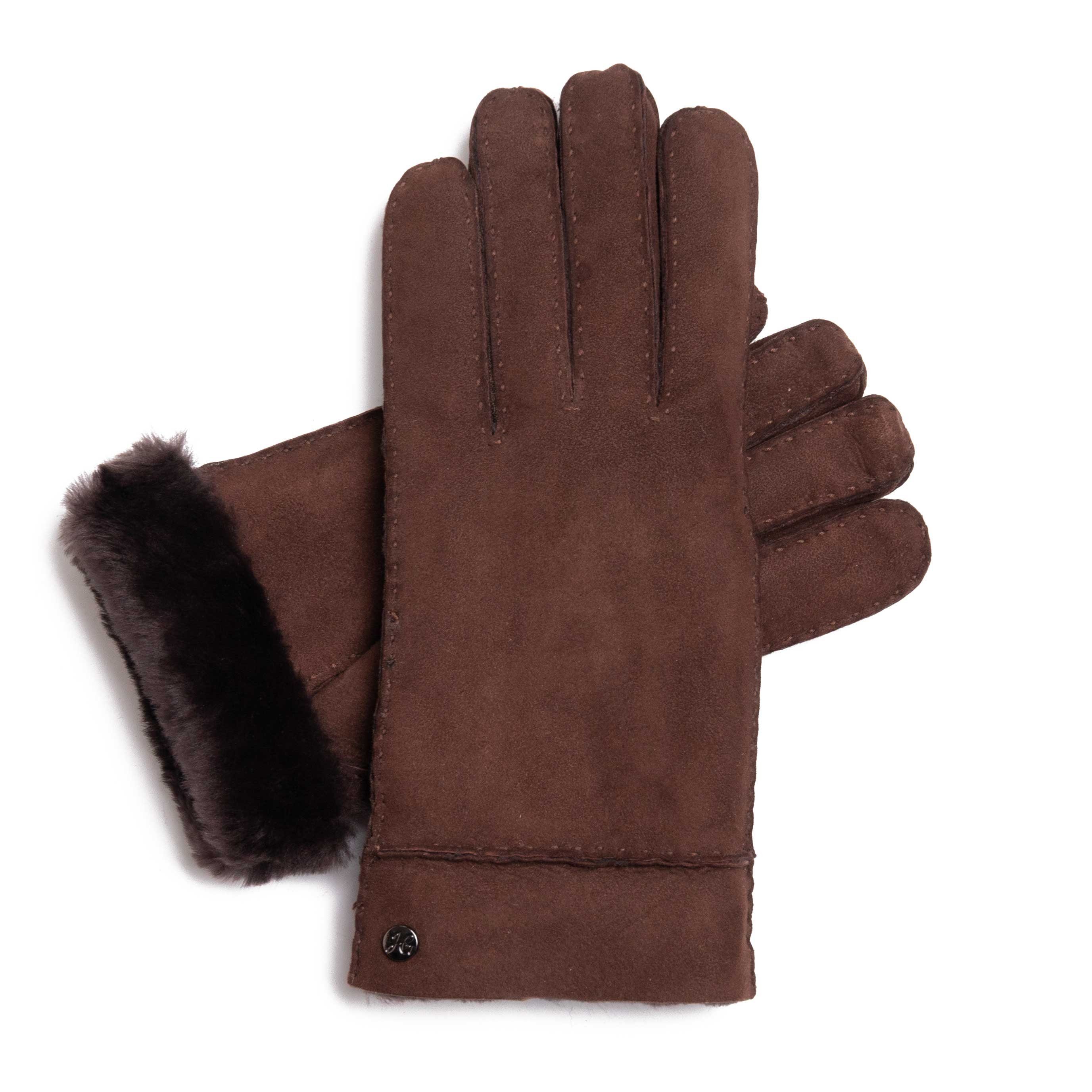 by - Hand Dunkelbraun Weikert Lederhandschuhe Merino-Lammfell Gewand Lammfell-Handschuhe aus spanischem ADAM