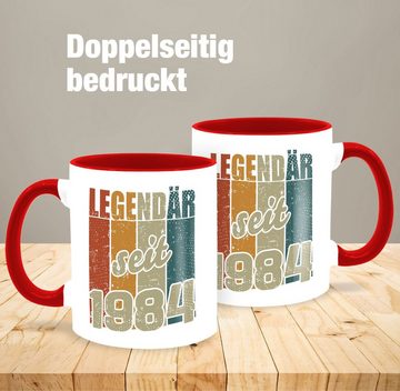 Shirtracer Tasse Legendär seit 1984 - Vintage Farben, Keramik, 40. Geburtstag Tasse