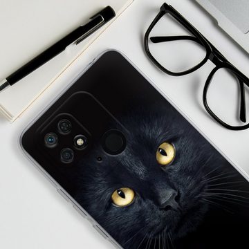 DeinDesign Handyhülle Katze Auge schwarz Tom Cat, Xiaomi Redmi 10C Silikon Hülle Bumper Case Handy Schutzhülle