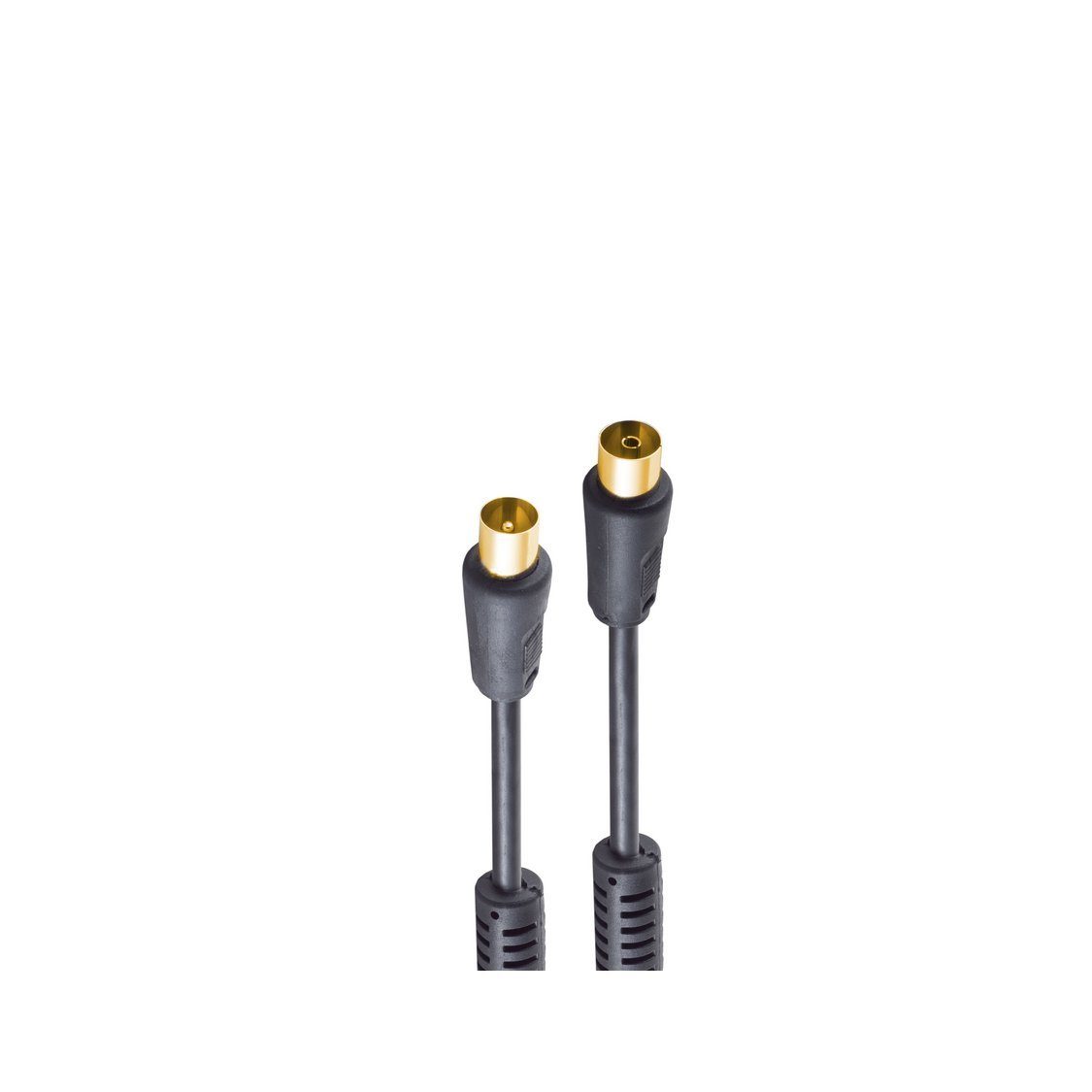 shiverpeaks® Koax-Kabelverbinder Antennenkabel m. Ferrit vergoldet >100dB schw 3,0m