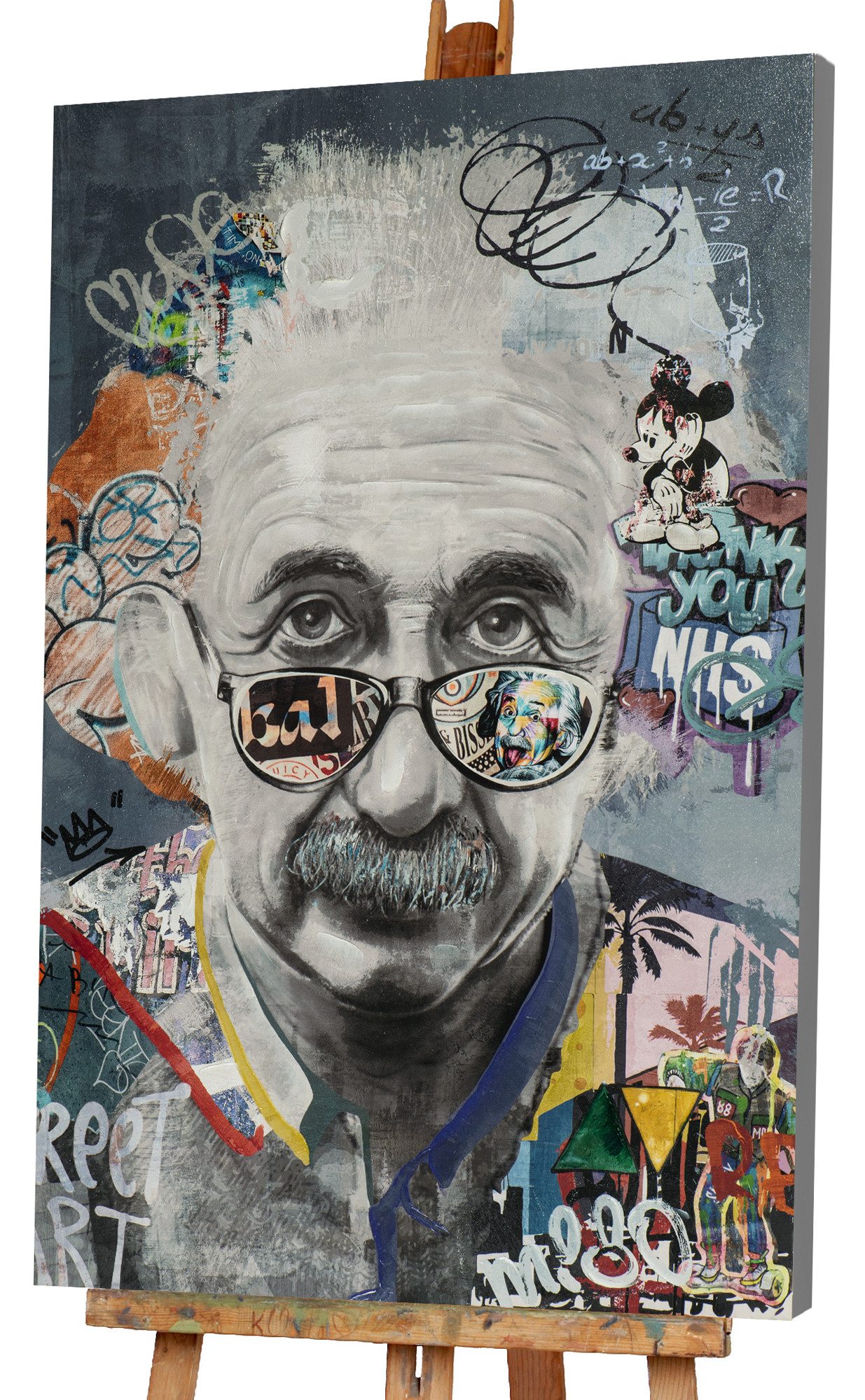 ArtUniverse Gemälde Brillianter Physiker 80x120cm, Menschenmotiv