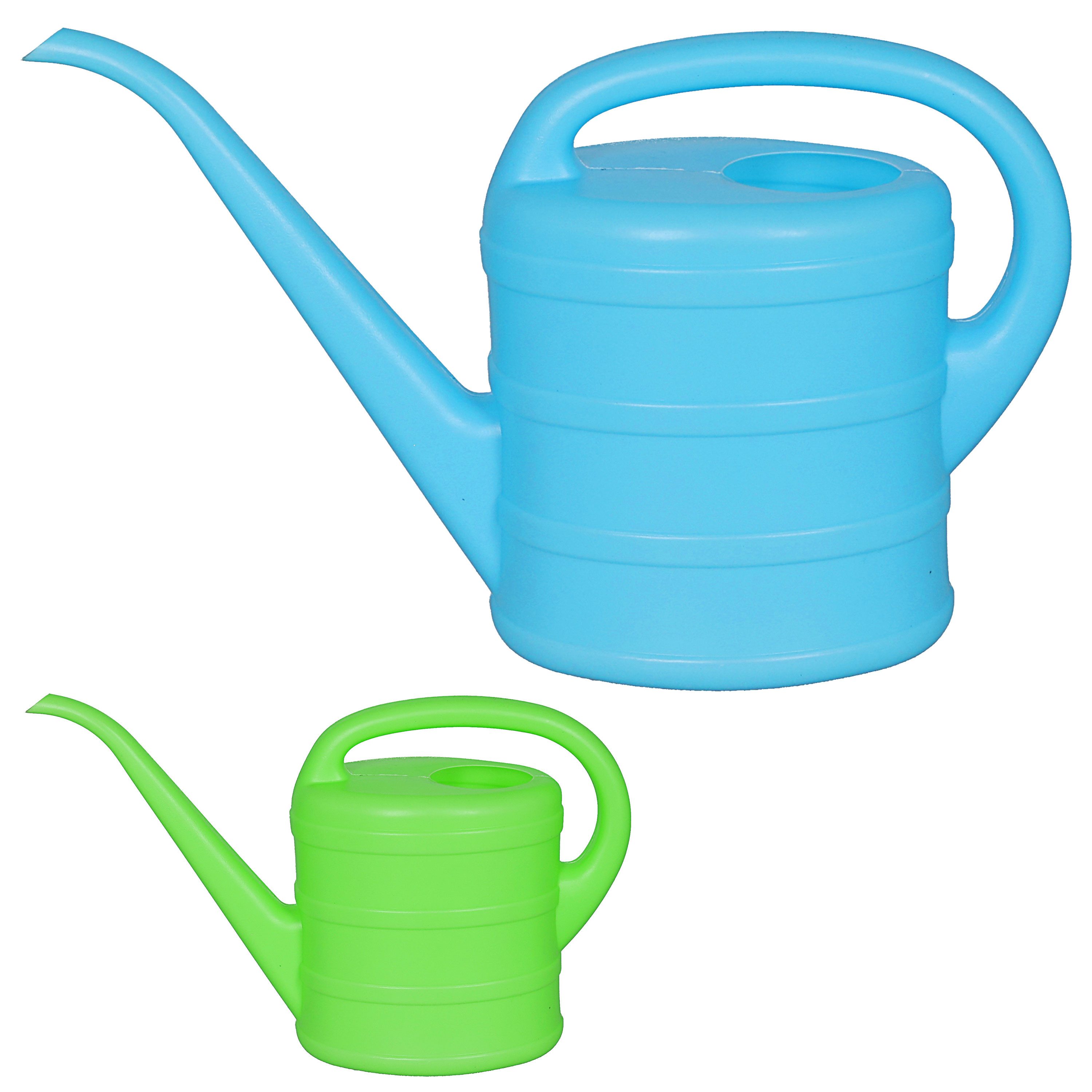 CEPEWA Gießkanne Gießkanne 2er Set je 1 Liter Kunststoff blau grün 19x27x9cm Gießen