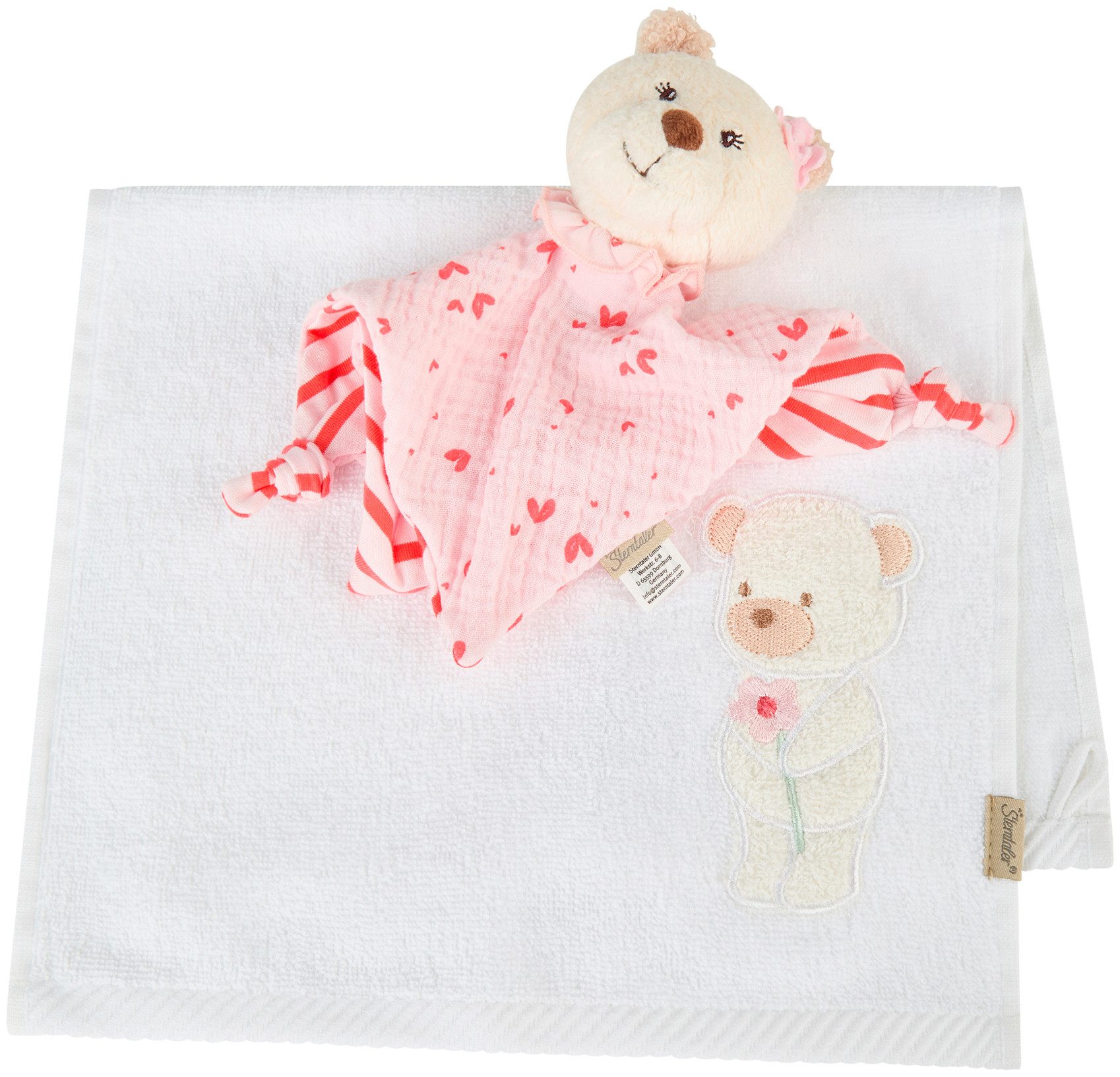 Sterntaler® Schmusetuch Geschenkset Bär Betty, (Set, 2-tlg)