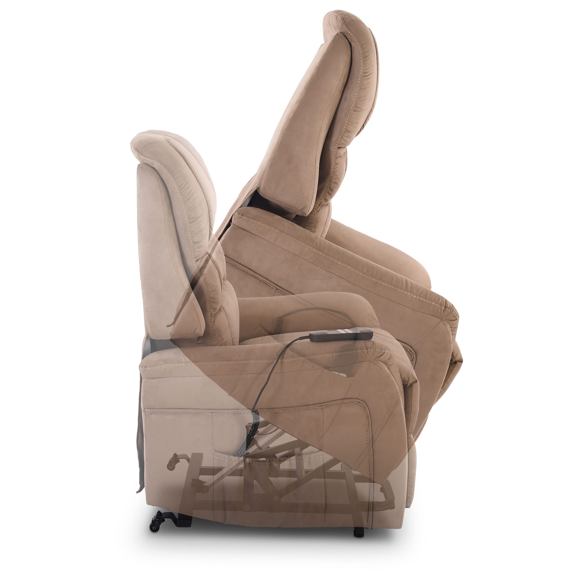 Raburg TV-Sessel Fernsehsessel mit Aufstehhilfe, 120 kg, Relax- & Liegefunktion, Jan, Relaxsessel, elektrisch mit Fernbedienung, 2× Motoren