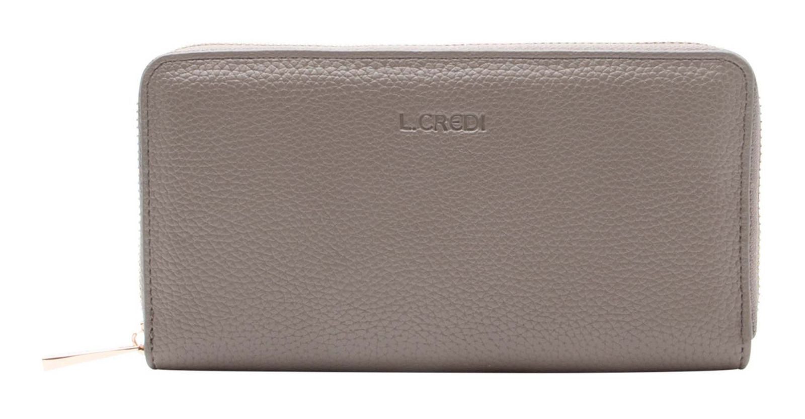 L. CREDI Geldbörse Zip Around Wallet, mit RFID-Blocker Schutz