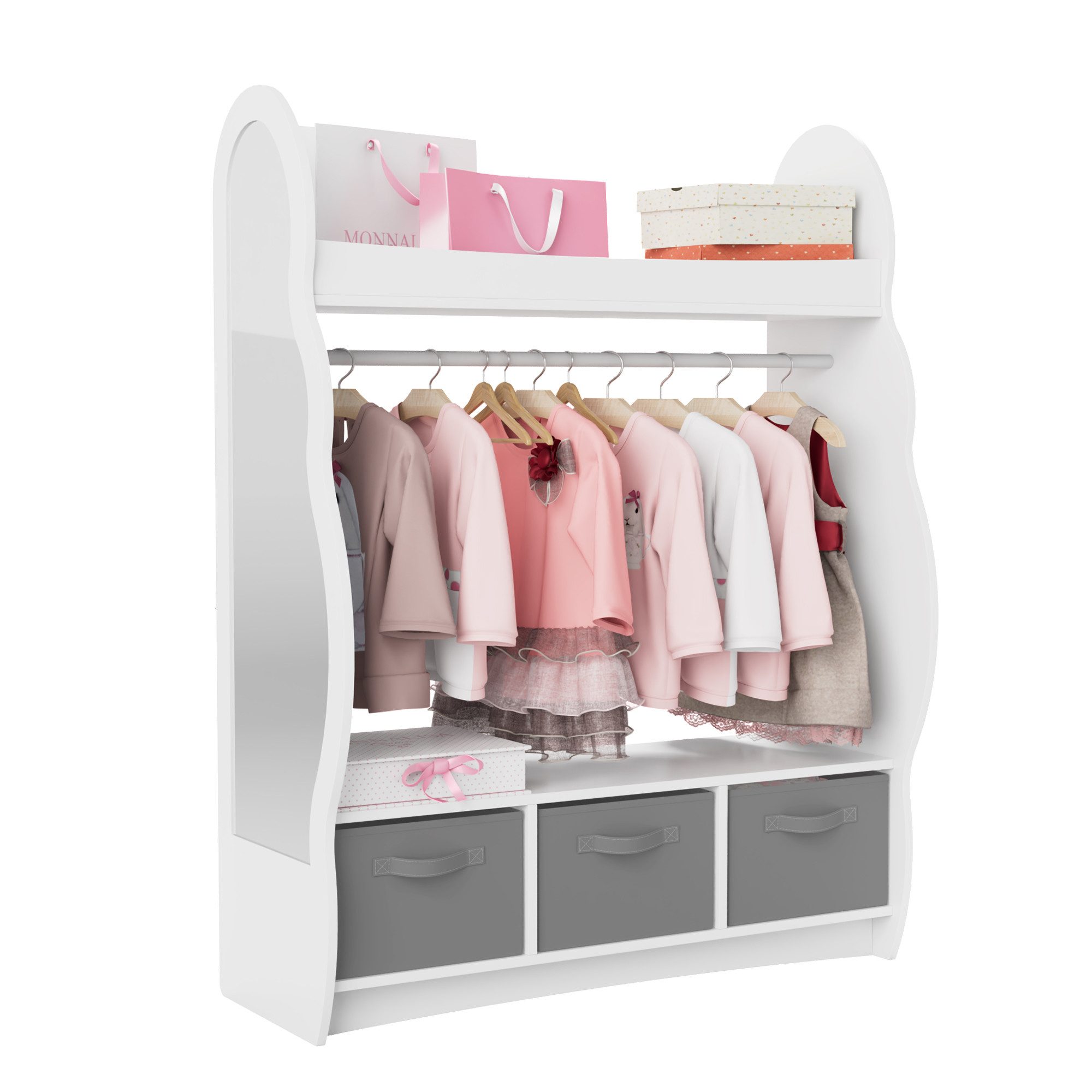 radelldar Kinderkleiderschrank Kleiderständer mit Kleiderstange (4-St) günstig online kaufen