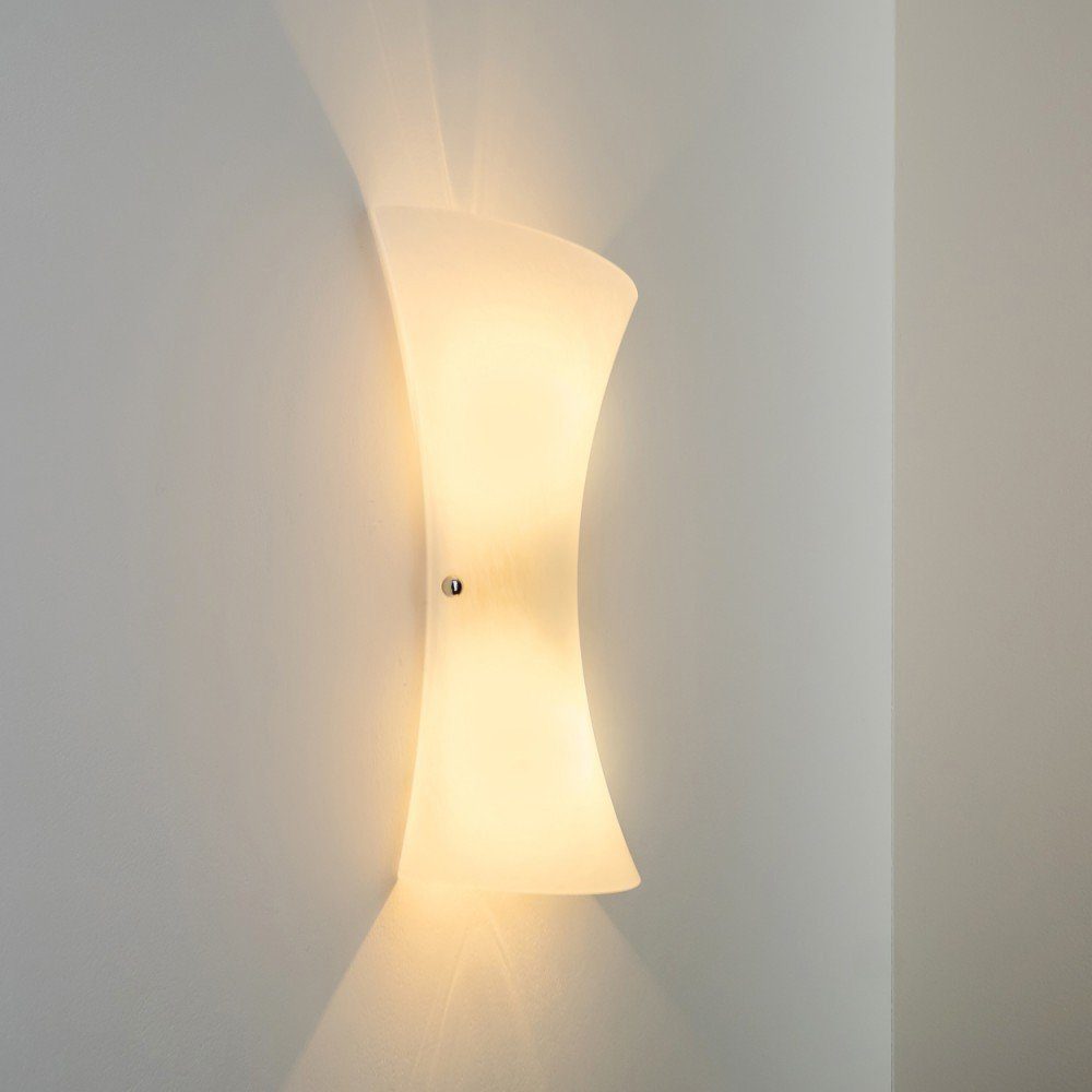 hofstein Wandleuchte »Aurighi« Wandlampe aus Metall/Glas in Weiß, ohne Leuchtmittel, moderne mit Up & Down-Effekt, 2xE14, Innen mit Lichteffekt